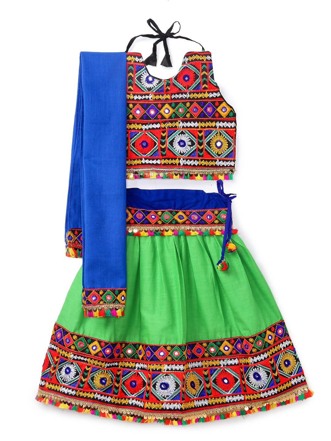 BANJARA INDIA Girls Embroidered Thread Work Ready to Wear Lehenga & Blouse With Dupatta, Green
BANJARA INDIA Girls Embroidered Thread Work Ready to Wear Lehenga & Blouse With Dupatta, Green