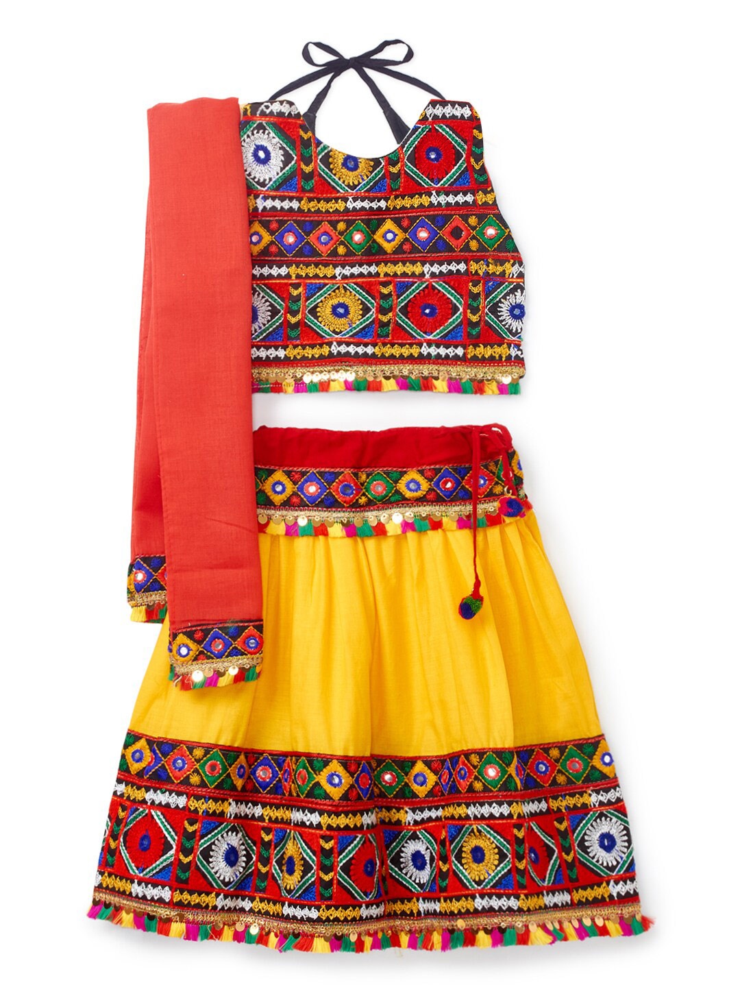 BANJARA INDIA Girls Embroidered Ready to Wear Cotton Lehenga & Blouse With Dupatta, Yellow
BANJARA INDIA Girls Embroidered Ready to Wear Cotton Lehenga & Blouse With Dupatta, Yellow