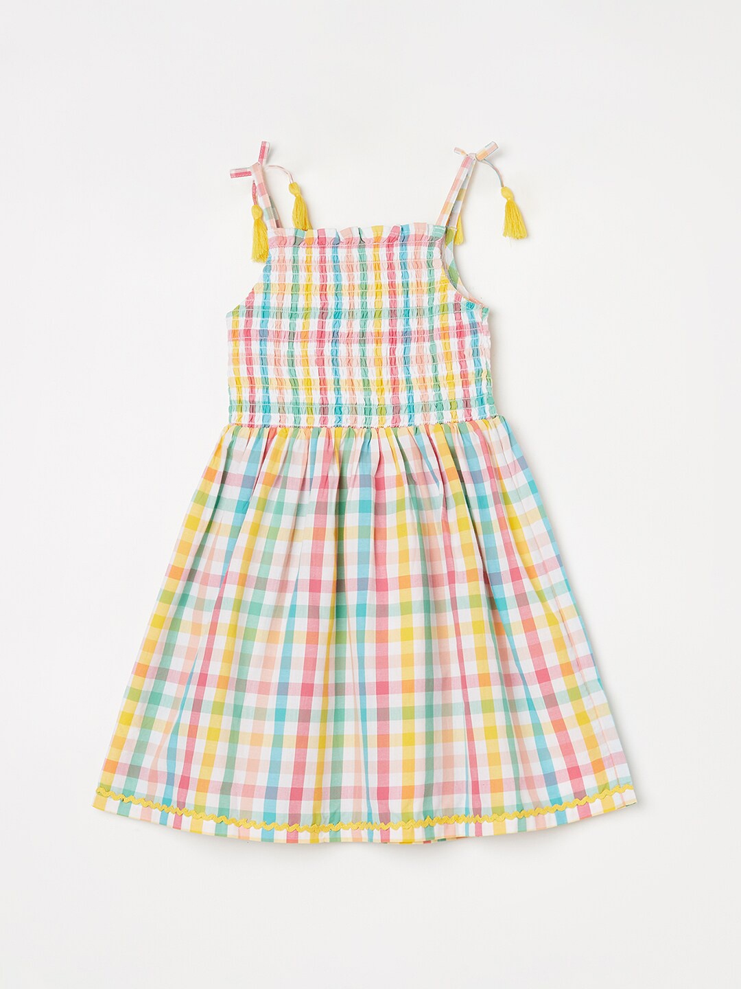 Fame Forever by Lifestyle Girls Checked Shoulder Strap Cotton Fit And Flare Dress, Yellow
Fame Forever by Lifestyle Girls Checked Shoulder Strap Cotton Fit And Flare Dress, Yellow