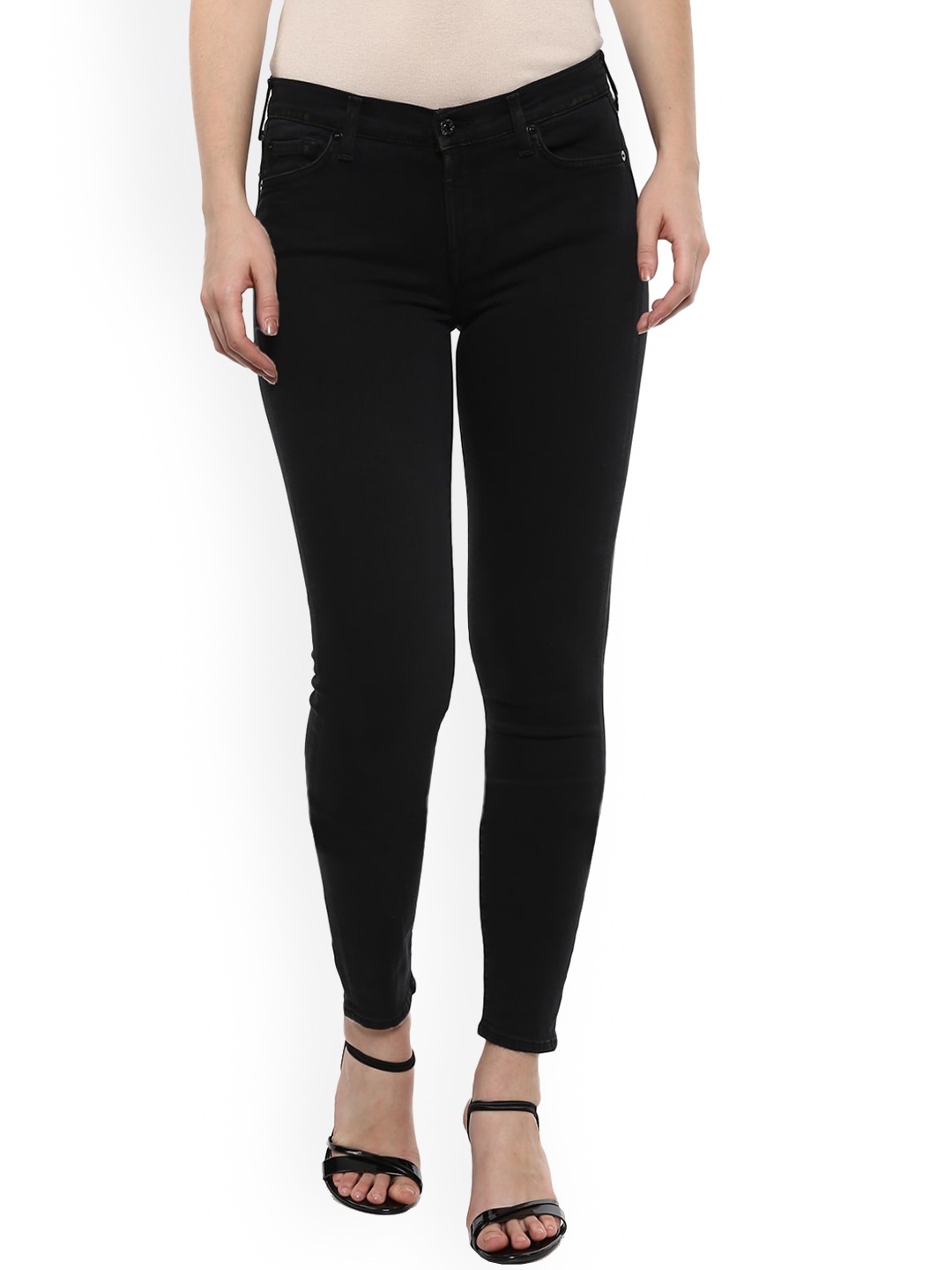 7 For All Mankind Women Regular Fit Jeans, Black