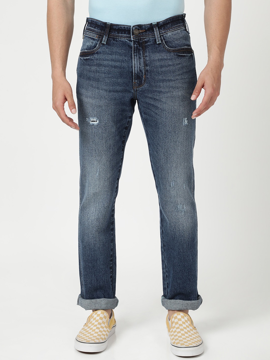 Wrangler Men Millard Low Distress Heavy Fade Stretchable Regular Fit Jeans, Blue
Wrangler Men Millard Low Distress Heavy Fade Stretchable Regular Fit Jeans, Blue