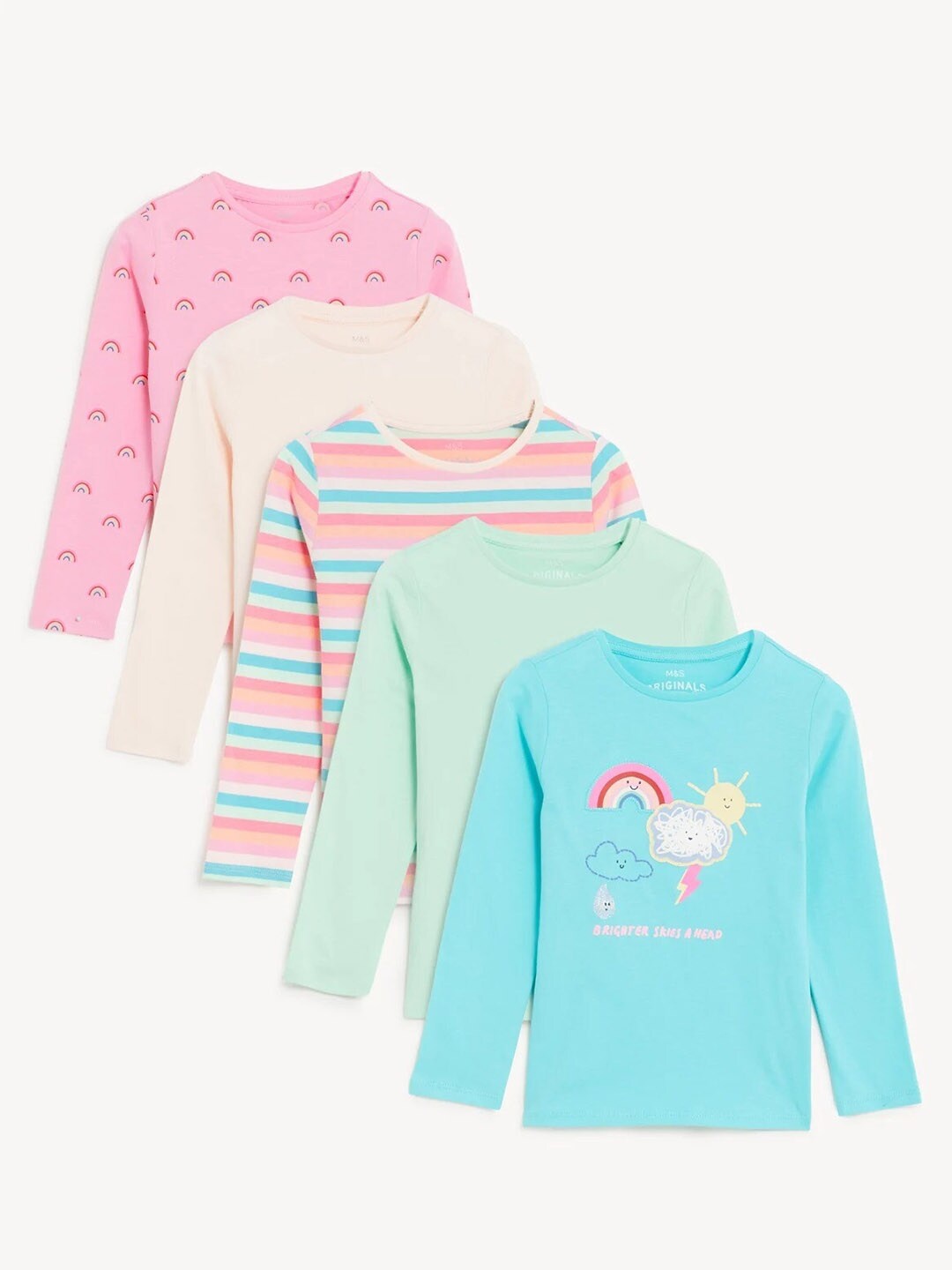 Marks & Spencer Girls Pack Of 5 T-shirt, Pink
