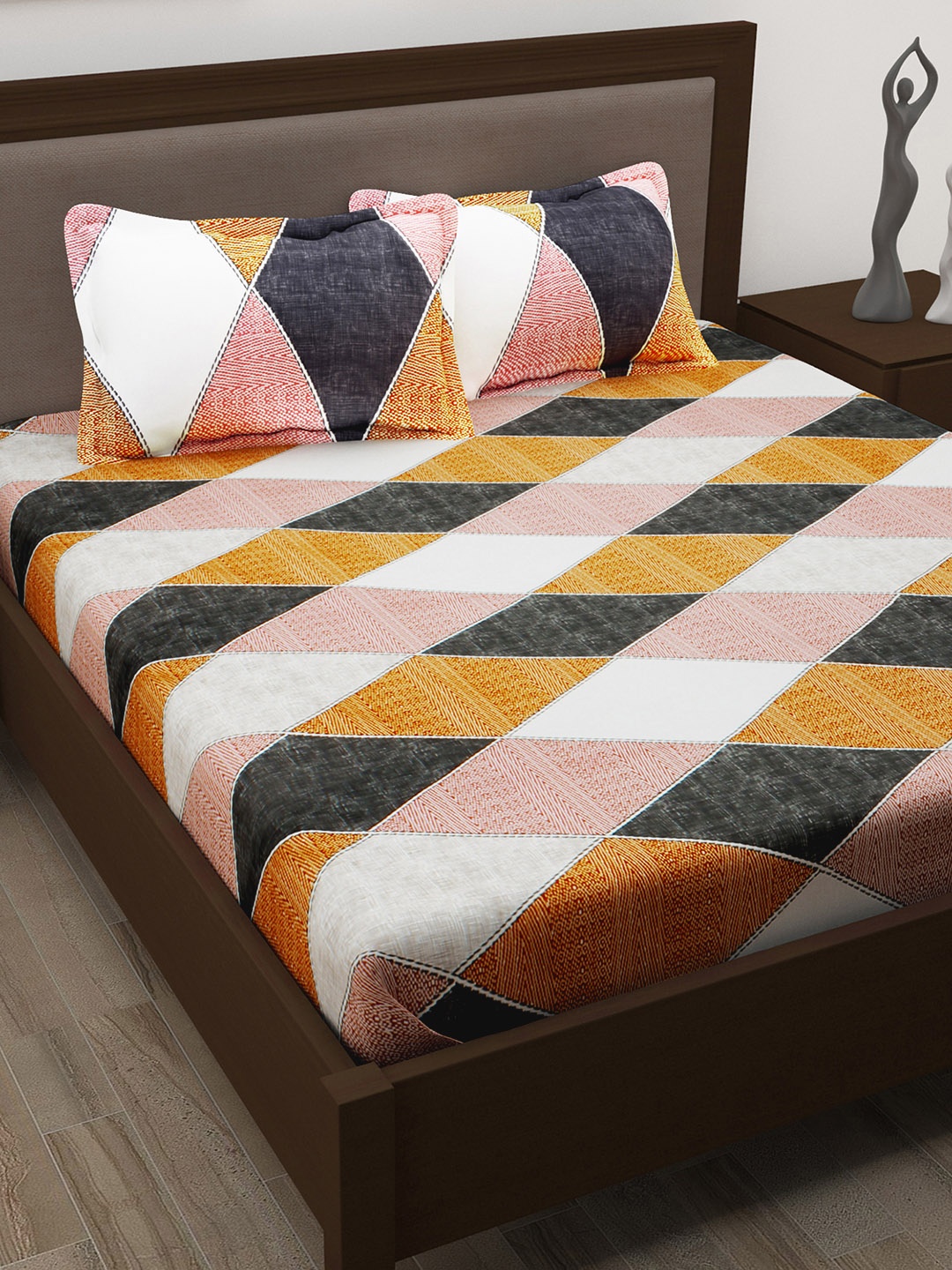 Story@home Yellow & Black Checked 100%Cotton 186TC 1 Double Bedsheet with 2 Pillow Covers
Story@home Yellow & Black Checked 100%Cotton 186TC 1 Double Bedsheet with 2 Pillow Covers