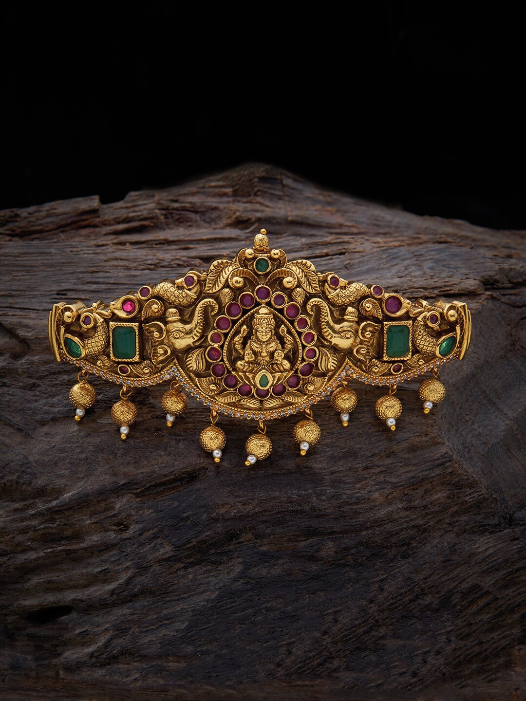 Kushal's Fashion Jewellery Women Gold-Plated Stone Studded French Barrette, Green
Kushal's Fashion Jewellery Women Gold-Plated Stone Studded French Barrette, Green