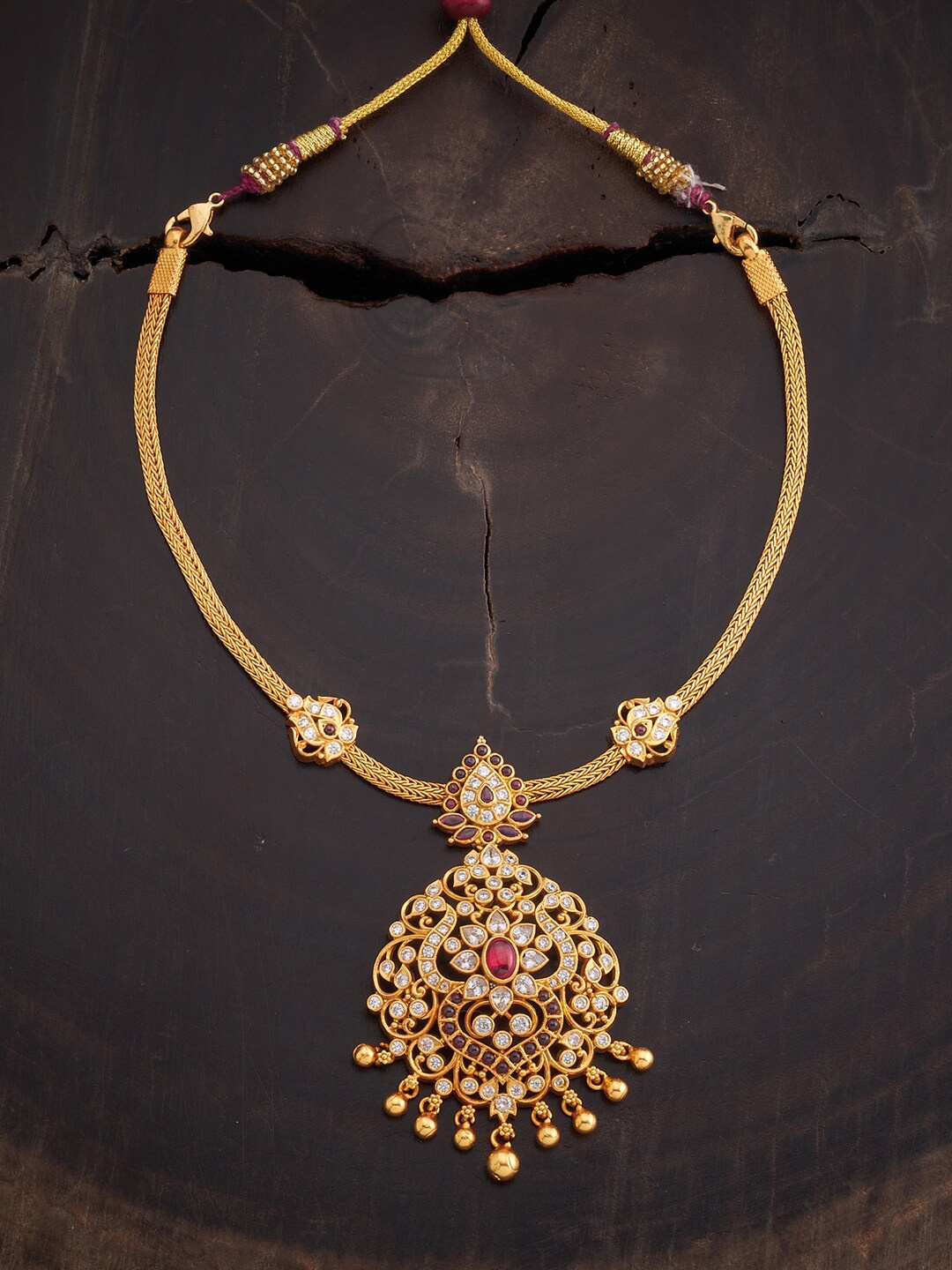 Kushal's Fashion Jewellery Women 92.5 Pure Silver & Gold-Plated Temple Necklace, Pink
Kushal's Fashion Jewellery Women 92.5 Pure Silver & Gold-Plated Temple Necklace, Pink