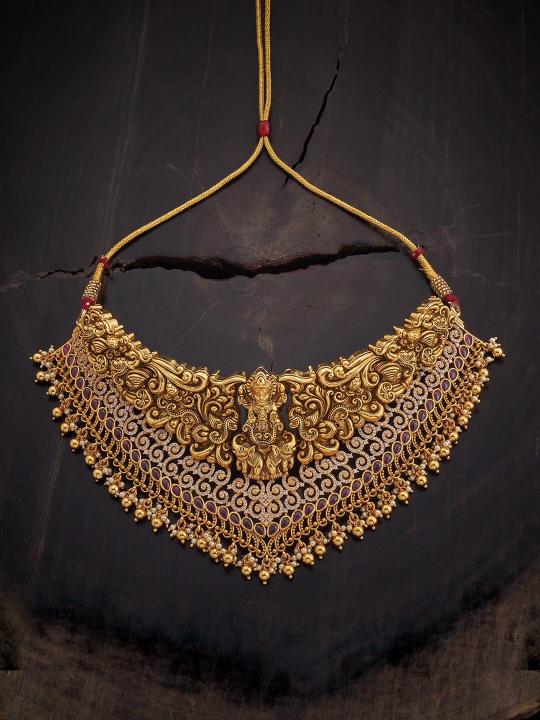 Kushal's Fashion Jewellery Rhodium-Plated 92.5 Pure Silver Stone Studded Temple Necklace, White
Kushal's Fashion Jewellery Rhodium-Plated 92.5 Pure Silver Stone Studded Temple Necklace, White
