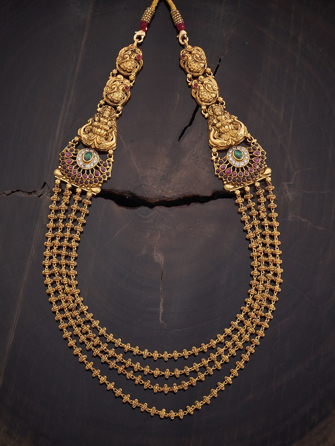 Kushal's Fashion Jewellery Rhodium-Plated 92.5 Pure Silver Stone Studded Temple Necklace, Red
Kushal's Fashion Jewellery Rhodium-Plated 92.5 Pure Silver Stone Studded Temple Necklace, Red