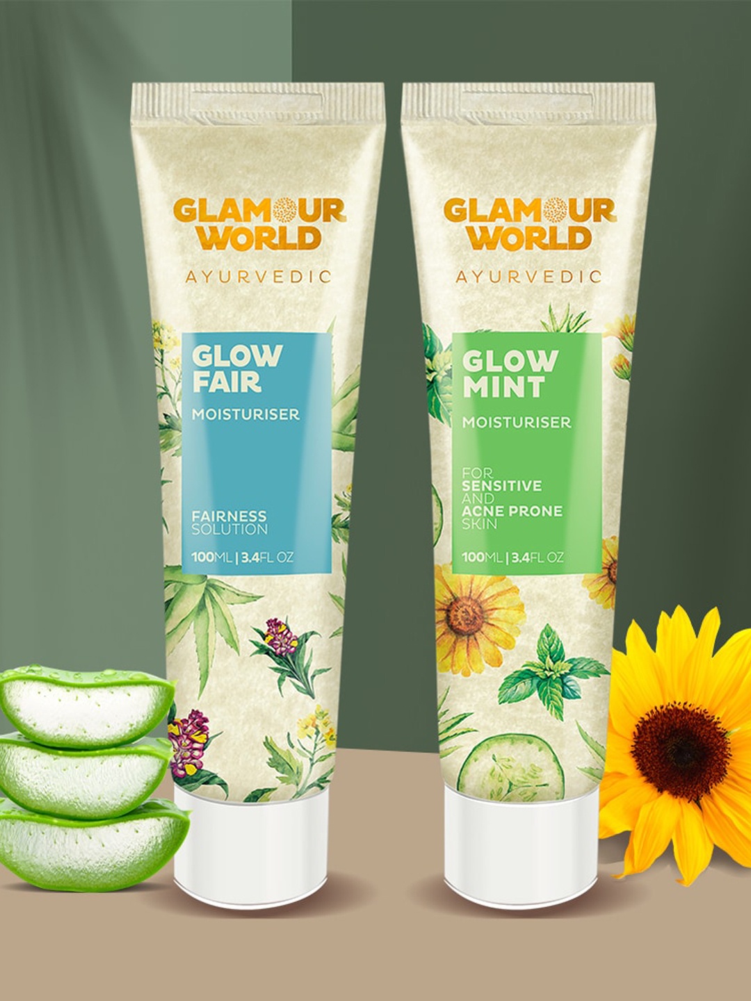 Glamour World Ayurvedic Set Of 2 Glow Fair Face Moisturiser & Glow Mint Face Moisturiser - 100ml Each, White
Glamour World Ayurvedic Set Of 2 Glow Fair Face Moisturiser & Glow Mint Face Moisturiser - 100ml Each, White
