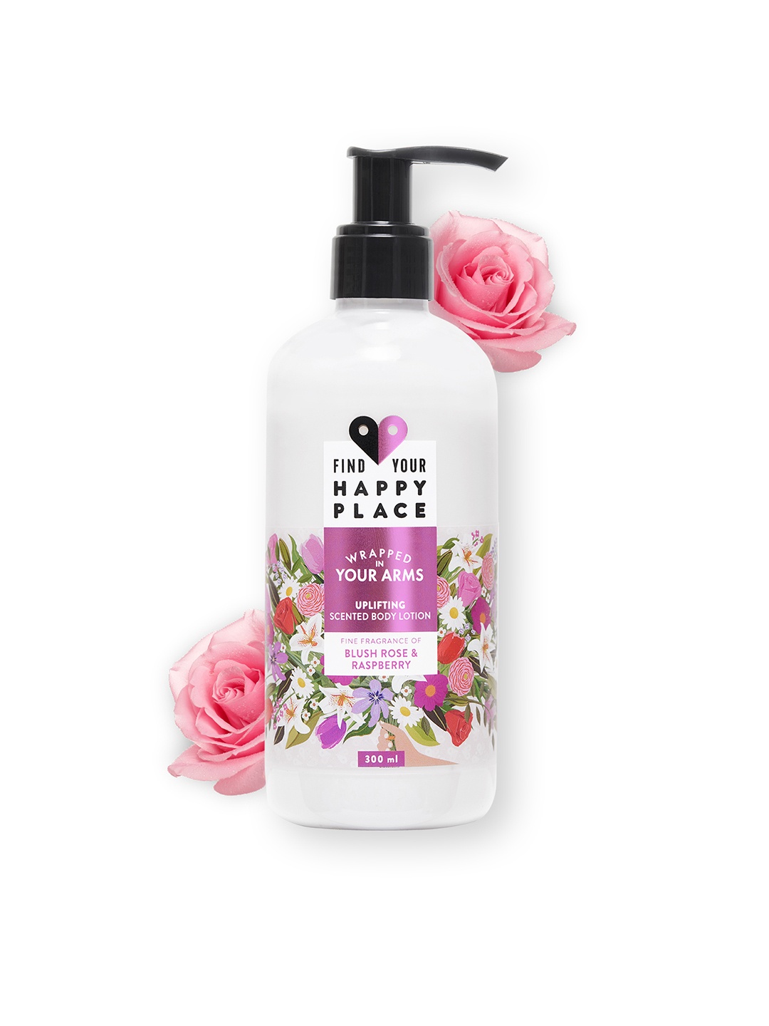 FIND YOUR HAPPY PLACE Wrapped In Your Arms Moisturising Body Lotion with BlushRose - 300ml, Pink
FIND YOUR HAPPY PLACE Wrapped In Your Arms Moisturising Body Lotion with BlushRose - 300ml, Pink