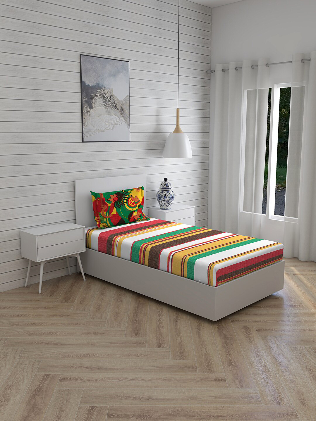Boutique Living India White & Yellow Striped 150 TC Flat Single Bedsheet with Pillow Cover
Boutique Living India White & Yellow Striped 150 TC Flat Single Bedsheet with Pillow Cover