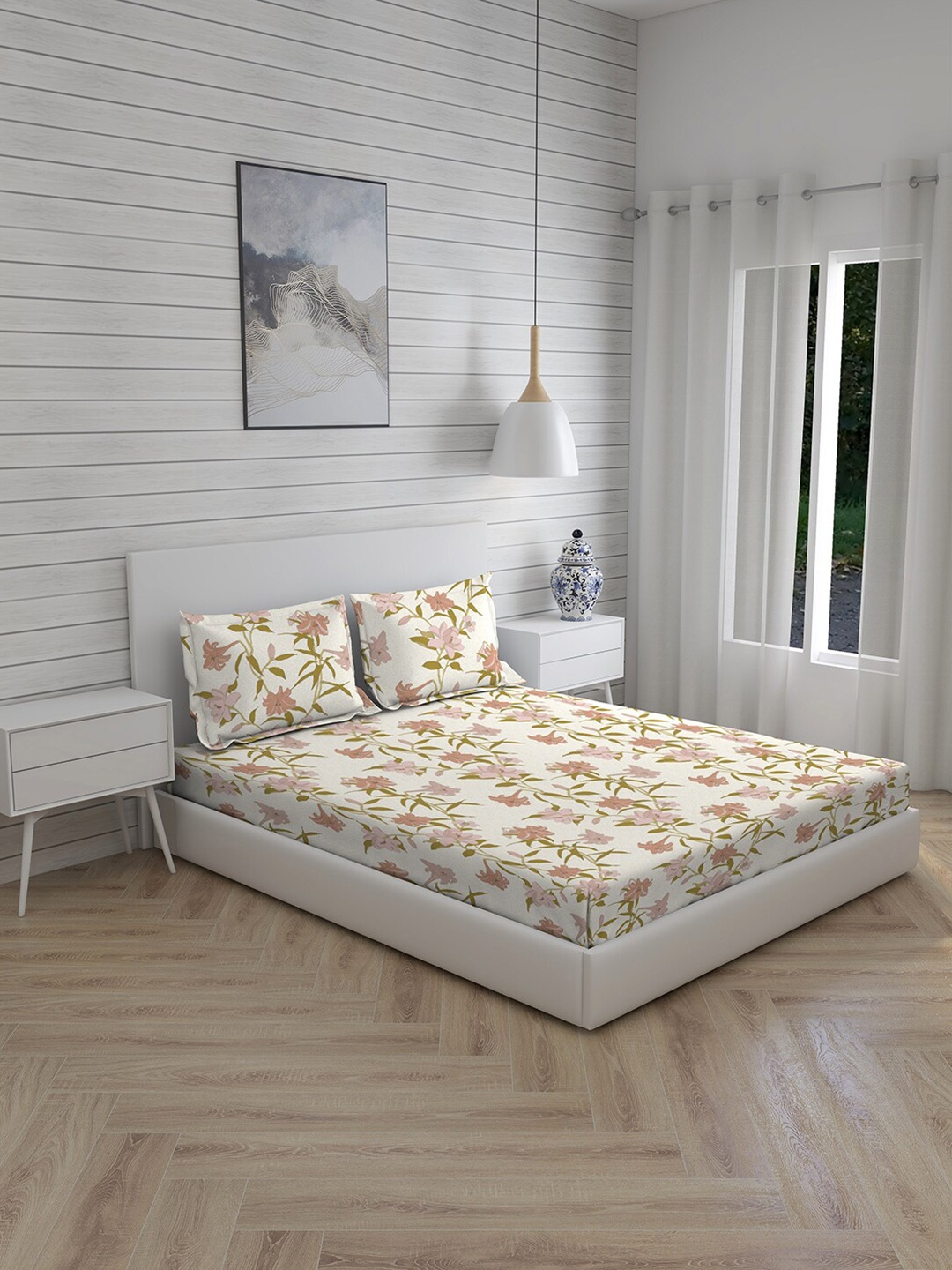 Boutique Living India Cool Night-1 Beige Fitted Cotton Queen Bedsheet & 2 Pillow Covers
Boutique Living India Cool Night-1 Beige Fitted Cotton Queen Bedsheet & 2 Pillow Covers