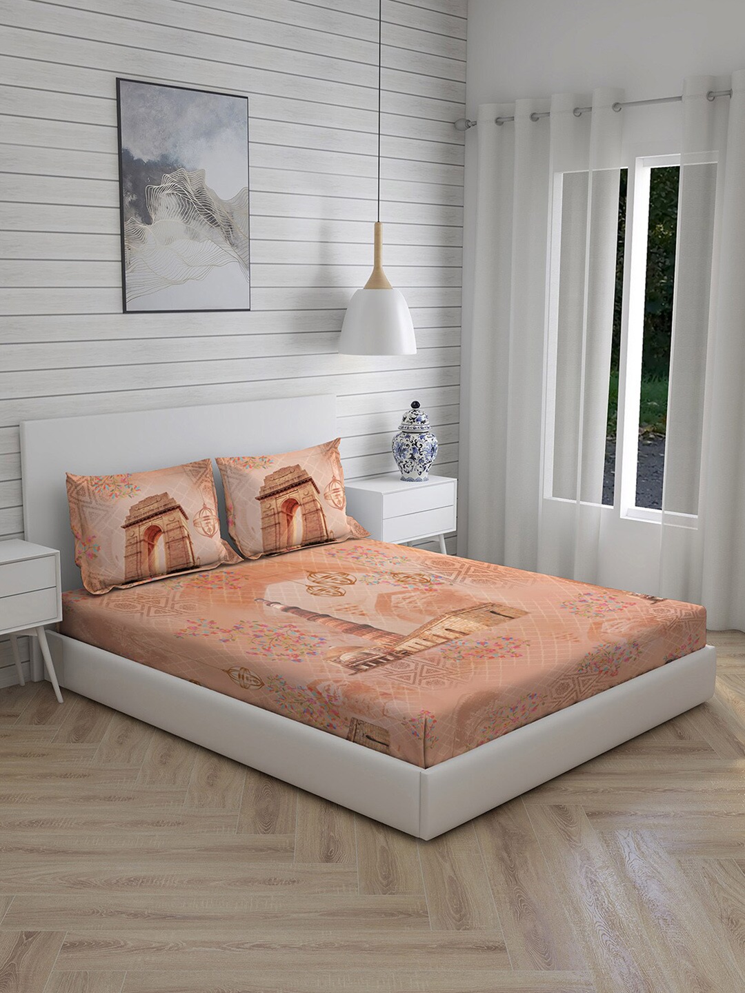 Boutique Living India City Saga Brown Flat Cotton King Bedsheet with 2 Pillow Covers
Boutique Living India City Saga Brown Flat Cotton King Bedsheet with 2 Pillow Covers