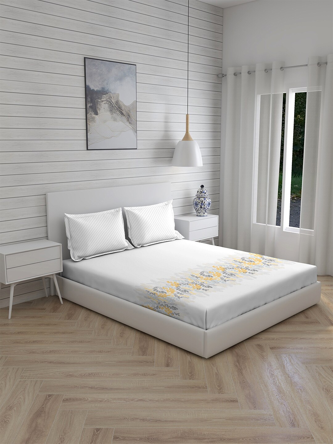 Boutique Living India Cottage Garden-2 White Flat Cotton King Bedsheet & 2 Pillow Covers
Boutique Living India Cottage Garden-2 White Flat Cotton King Bedsheet & 2 Pillow Covers