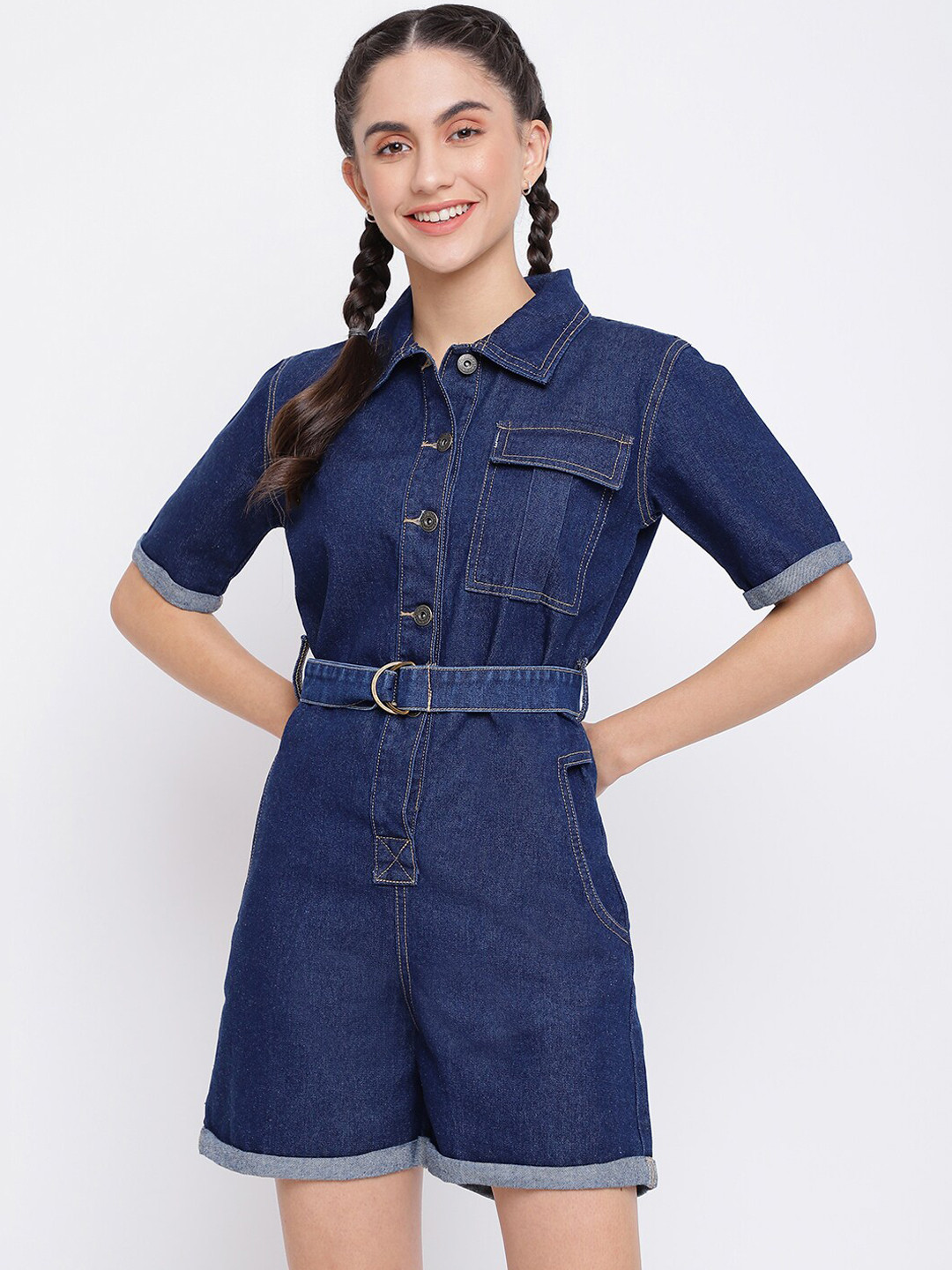 Belliskey Straight Leg Short Length Denim Dungarees, Blue
Belliskey Straight Leg Short Length Denim Dungarees, Blue