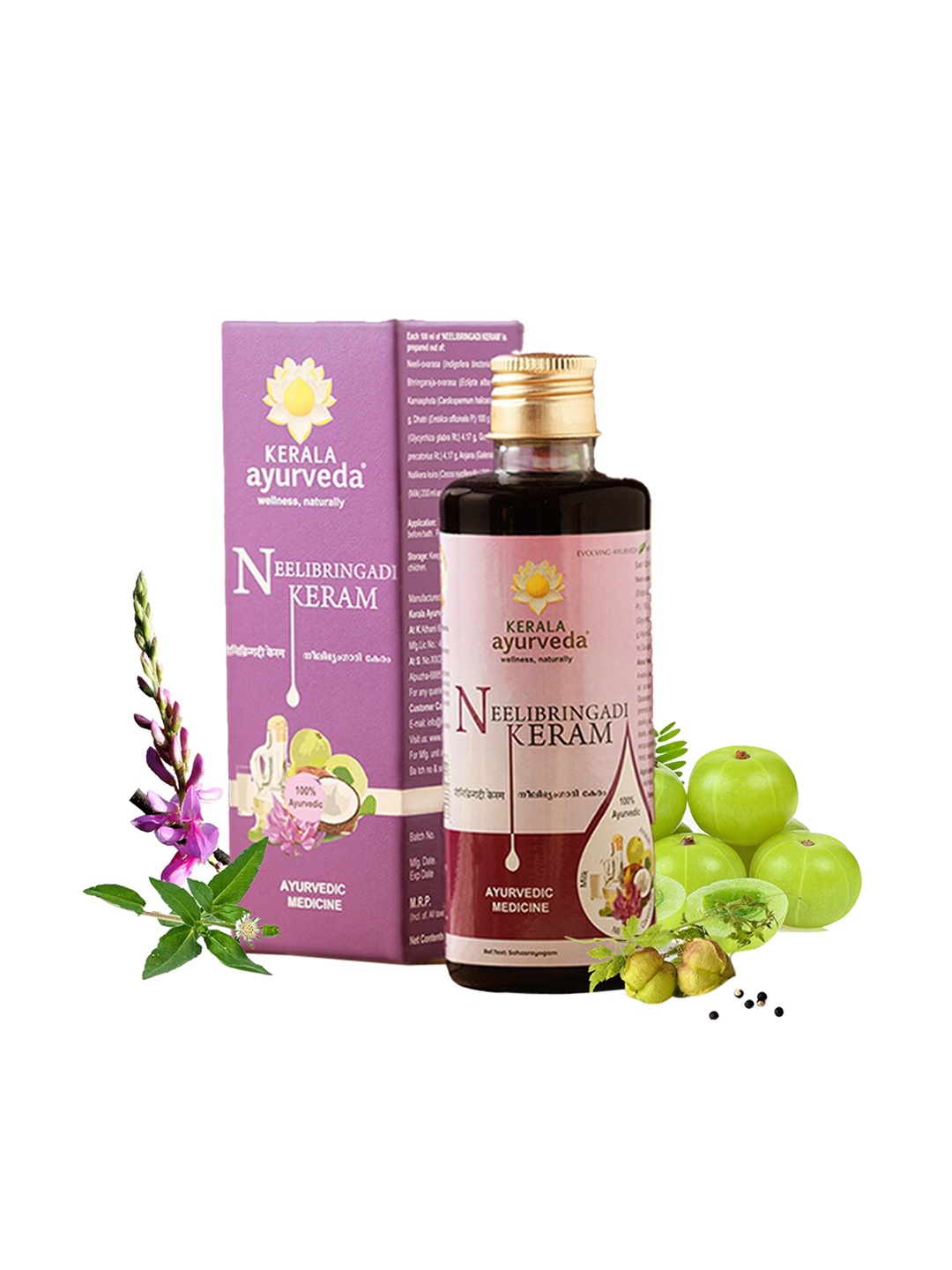 Kerala Ayurveda Neelibringadi Keram Hair Oil - Promotes Thick Lustrous Hair - 200ml, Purple
Kerala Ayurveda Neelibringadi Keram Hair Oil - Promotes Thick Lustrous Hair - 200ml, Purple