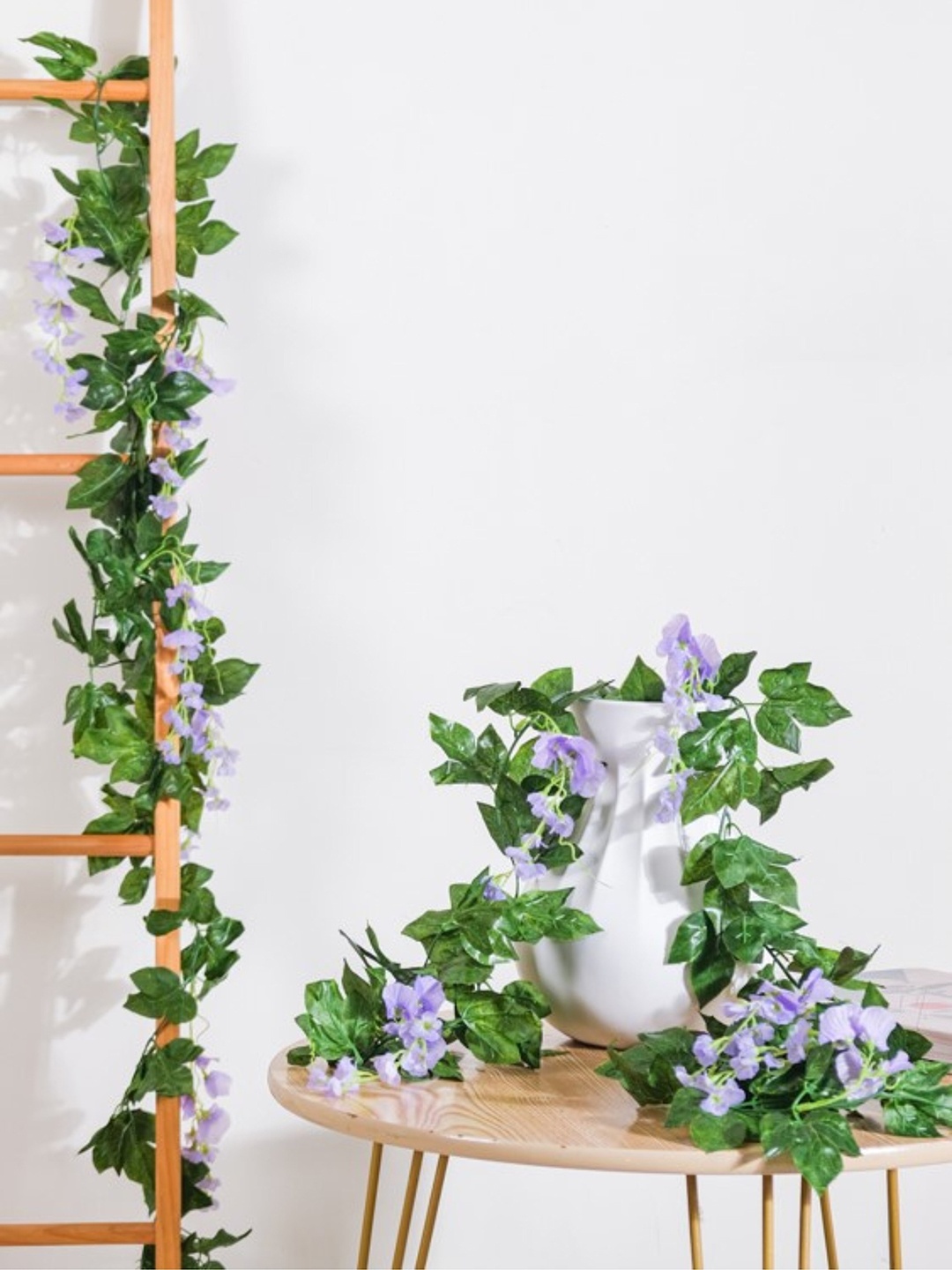 Nestasia Green & Purple 2 Pieces Wisteria Artificial Flowers and Plants
