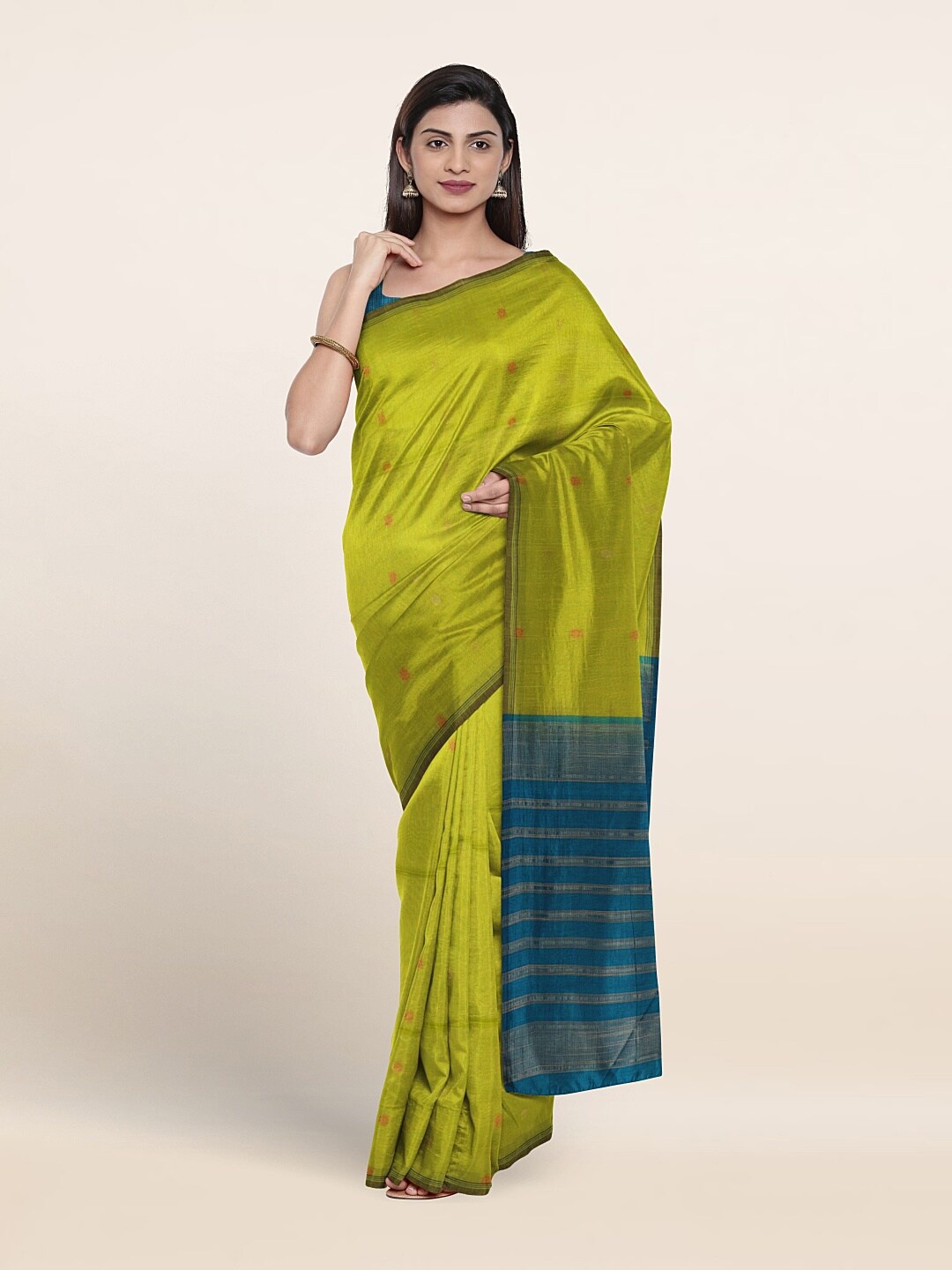 Pothys Woven Design Zari Pure Silk Saree, Green