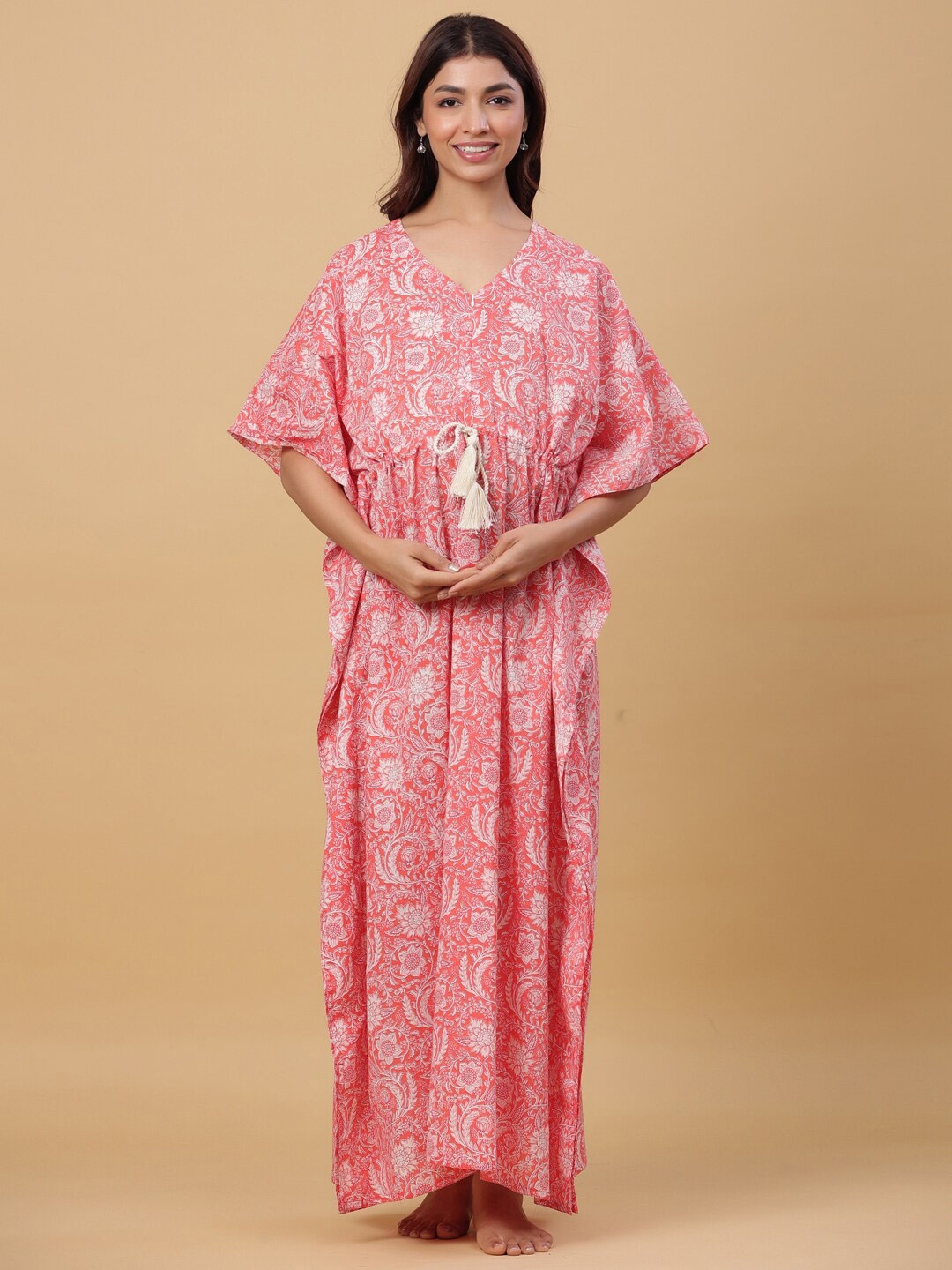Ikk Kudi by Seerat Floral Printed Maternity Pure Cotton Maxi Kaftan Nightdress, Pink
Ikk Kudi by Seerat Floral Printed Maternity Pure Cotton Maxi Kaftan Nightdress, Pink