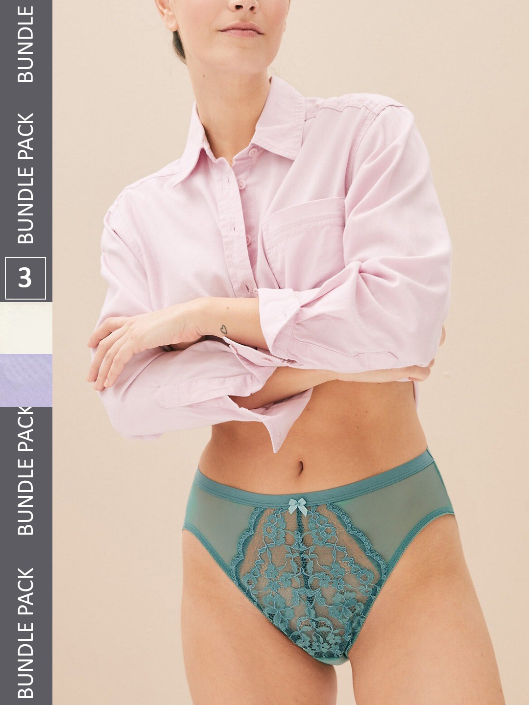 Marks & Spencer Women Pack Of 3 Self Design High-Rise Hipster Briefs-T614957LANTIQUE GREEN, Sea green
Marks & Spencer Women Pack Of 3 Self Design High-Rise Hipster Briefs-T614957LANTIQUE GREEN, Sea green