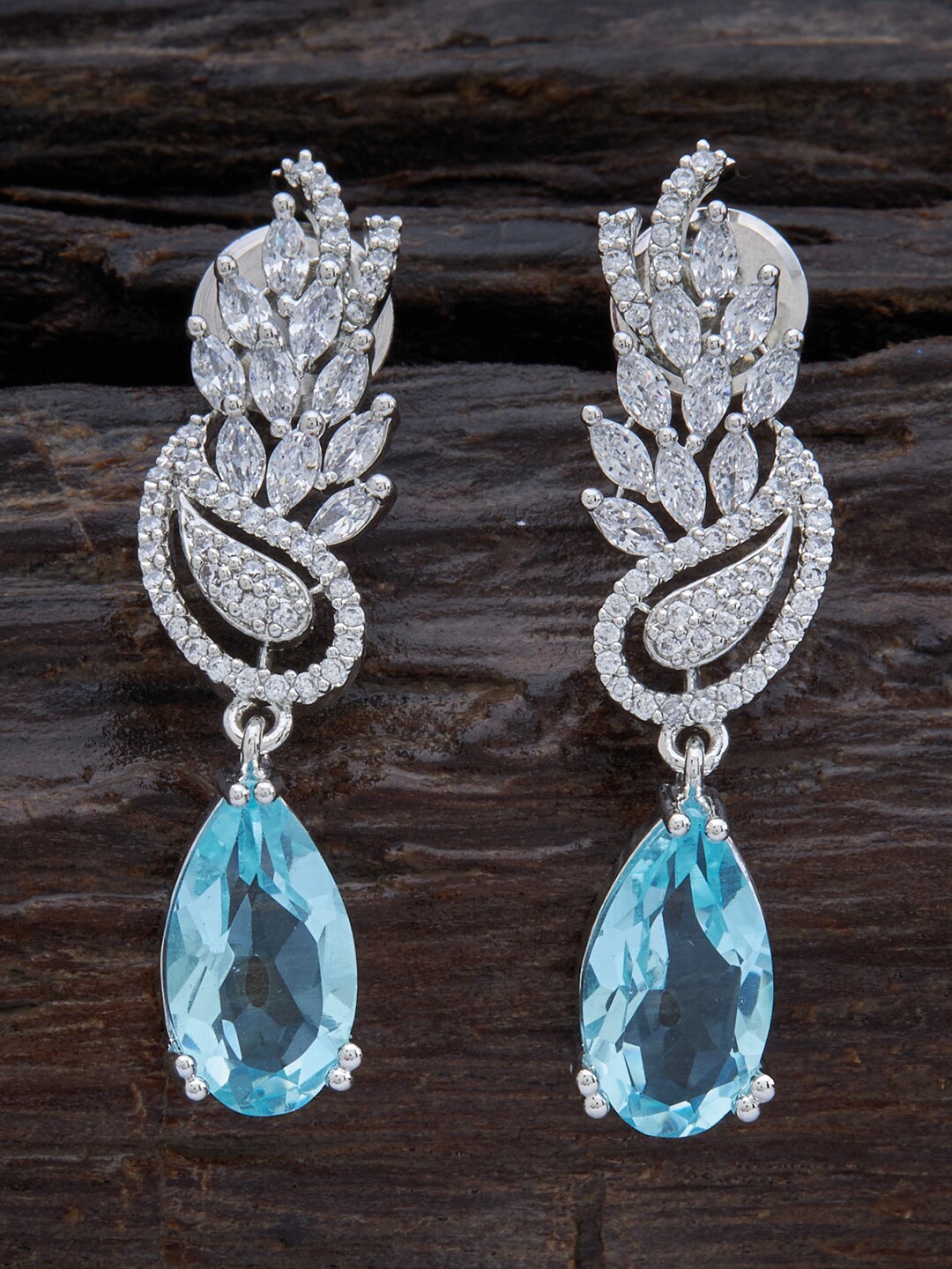 Kushal's Fashion Jewellery Rhodium-Plated Teardrop Shaped Cubic Zirconia Drop Earrings, Blue
Kushal's Fashion Jewellery Rhodium-Plated Teardrop Shaped Cubic Zirconia Drop Earrings, Blue