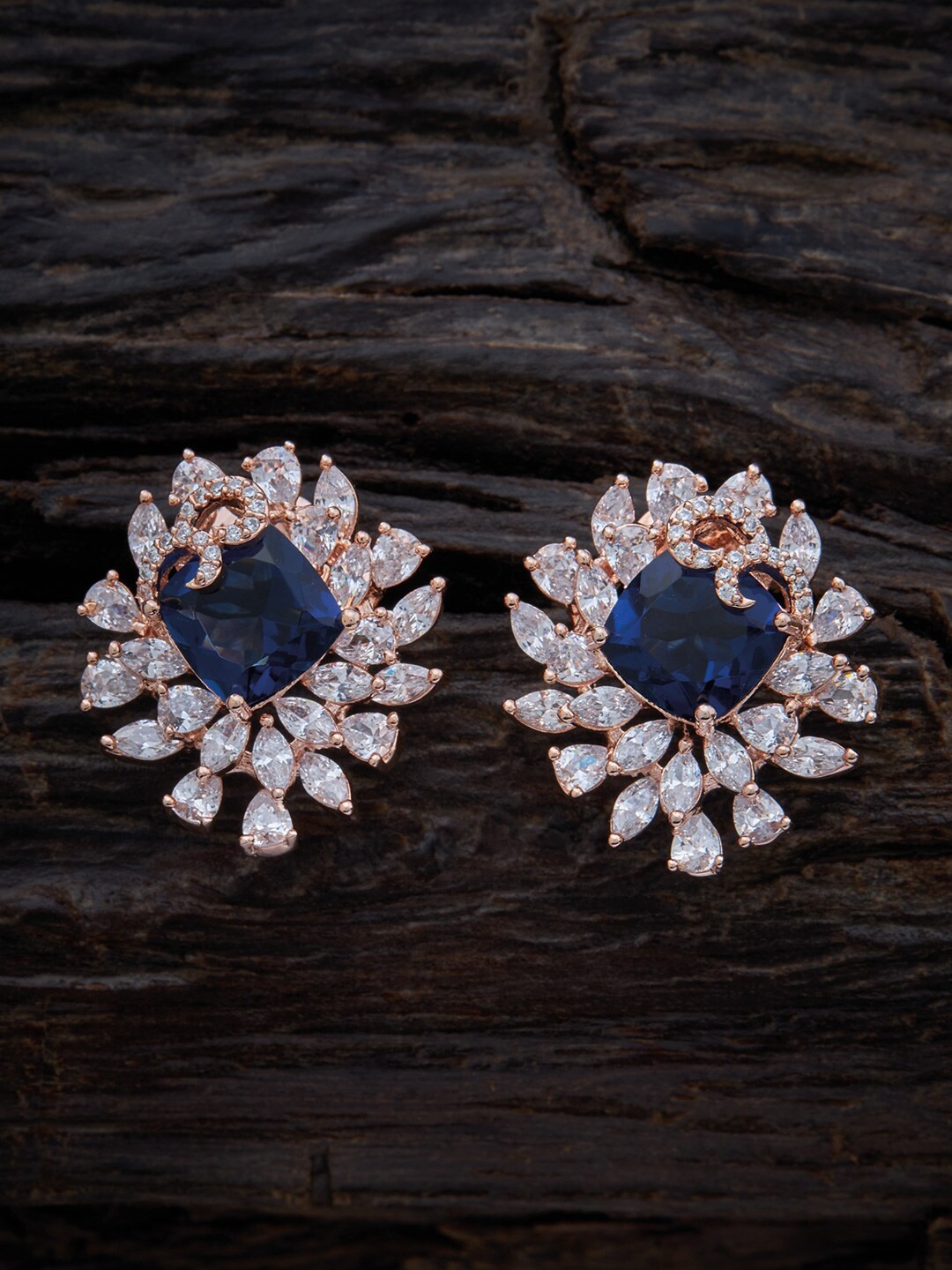 Kushal's Fashion Jewellery Rose Gold-Plated Floral Cubic Zirconia Studs Earrings, Blue
Kushal's Fashion Jewellery Rose Gold-Plated Floral Cubic Zirconia Studs Earrings, Blue