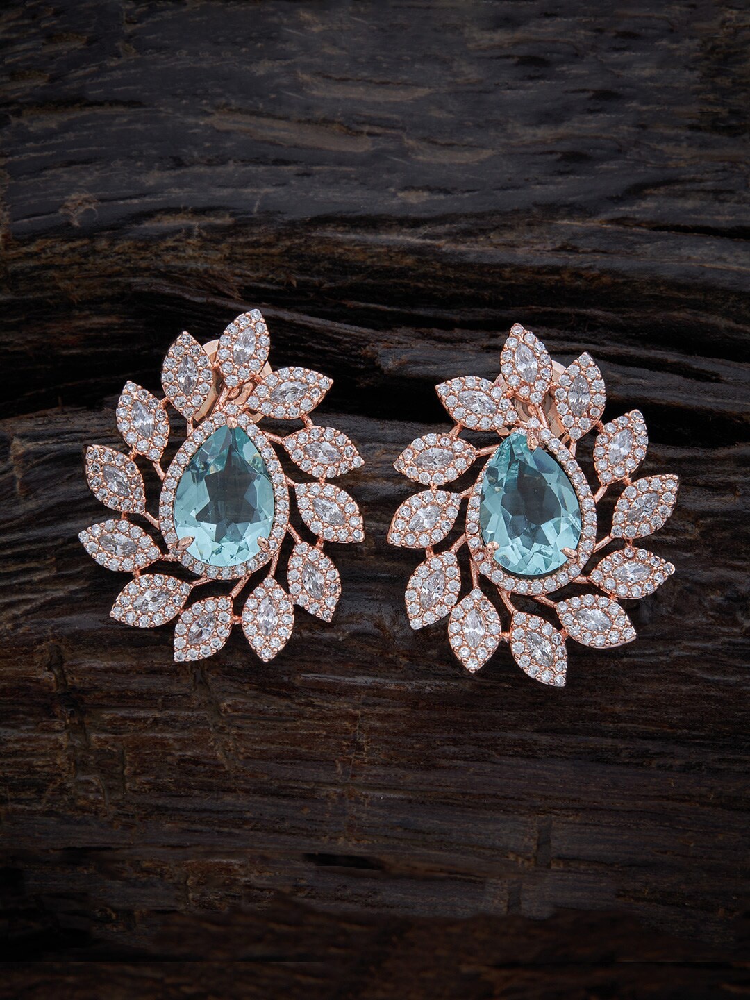 Kushal's Fashion Jewellery Rose-Gold Plated Teardrop Shaped Studs Earrings, Sea green
Kushal's Fashion Jewellery Rose-Gold Plated Teardrop Shaped Studs Earrings, Sea green