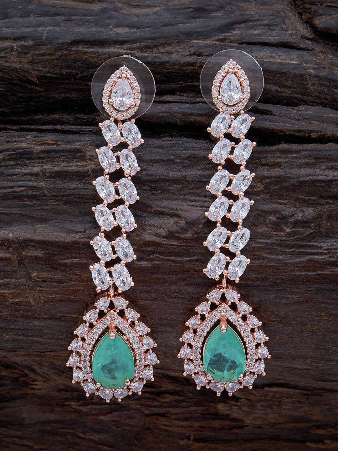 Kushal's Fashion Jewellery Rose-Gold Plated Teardrop Shaped Drop Earrings, Sea green
Kushal's Fashion Jewellery Rose-Gold Plated Teardrop Shaped Drop Earrings, Sea green