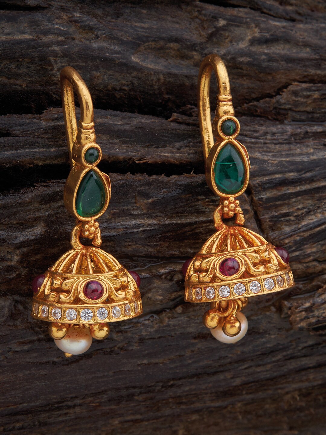 Kushal's Fashion Jewellery Women 92.5 Pure Silver Gold-Plated Classic Jhumkas Earrings, Red
Kushal's Fashion Jewellery Women 92.5 Pure Silver Gold-Plated Classic Jhumkas Earrings, Red
