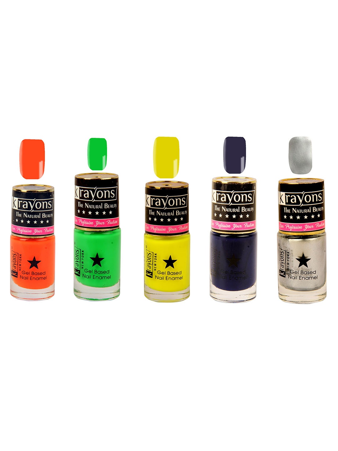krayons Set of 5 The Natural Beauty Gel Based Long Lasting Nail Enamel - 6 ml Each, Orange
krayons Set of 5 The Natural Beauty Gel Based Long Lasting Nail Enamel - 6 ml Each, Orange