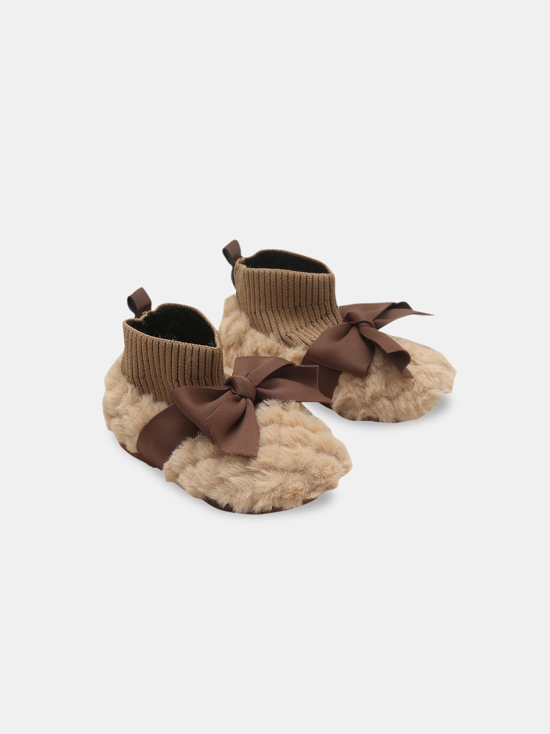 Hopscotch Girls Fleece Room Slippers, Brown