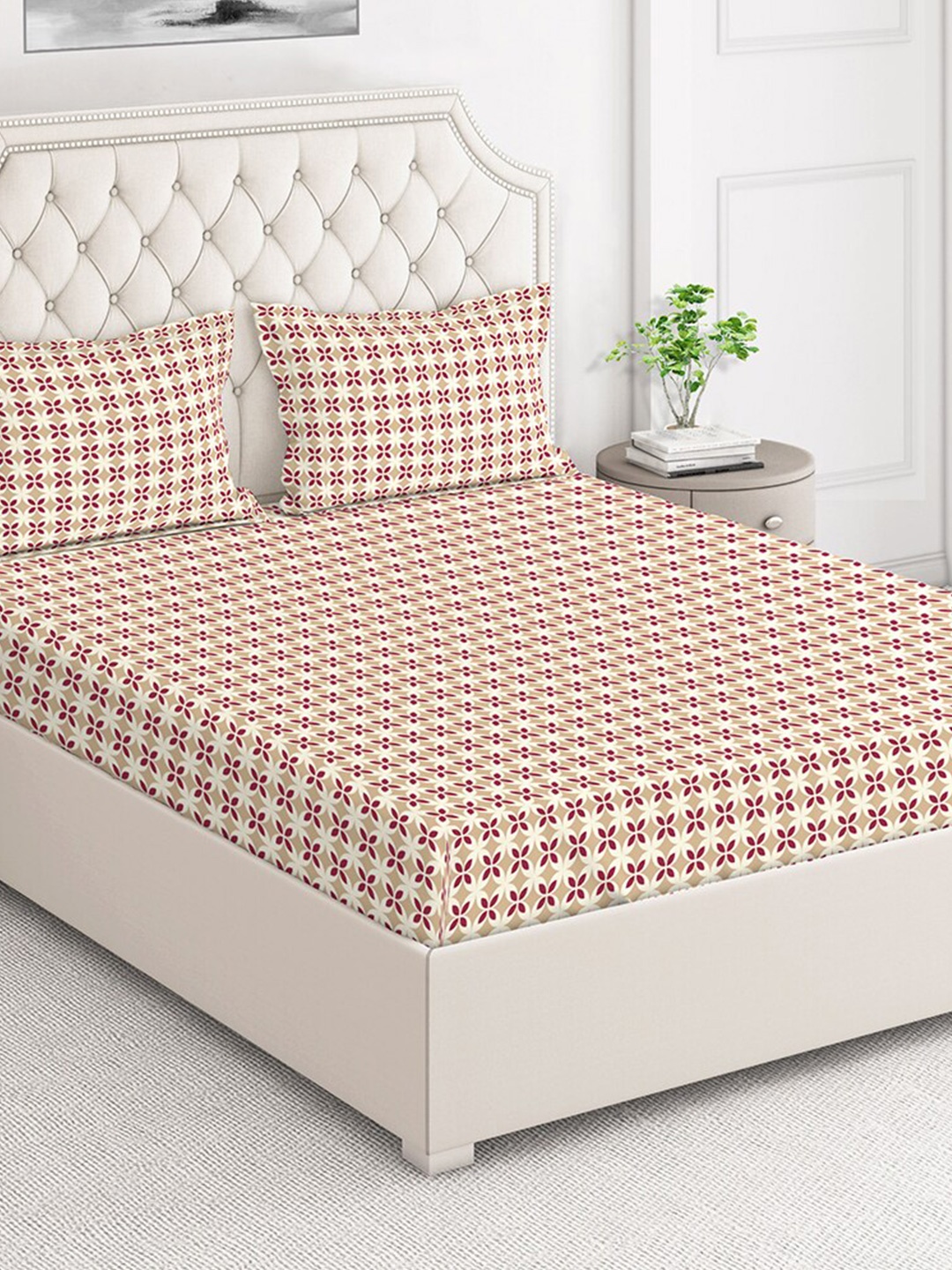 Layers Firenze Beige & Pink Floral 140 TC Flat Cotton Queen Bedsheet with 2 Pillow Covers
Layers Firenze Beige & Pink Floral 140 TC Flat Cotton Queen Bedsheet with 2 Pillow Covers