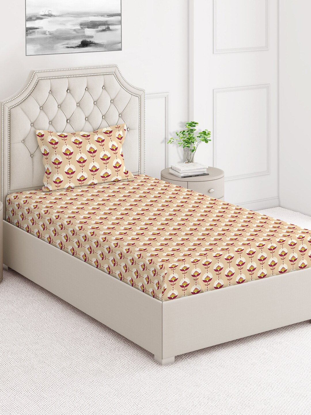 Layers Firenze Brown & White Ethnic Motif 140TC Flat Cotton Single Bedsheet & Pillow Cover
Layers Firenze Brown & White Ethnic Motif 140TC Flat Cotton Single Bedsheet & Pillow Cover