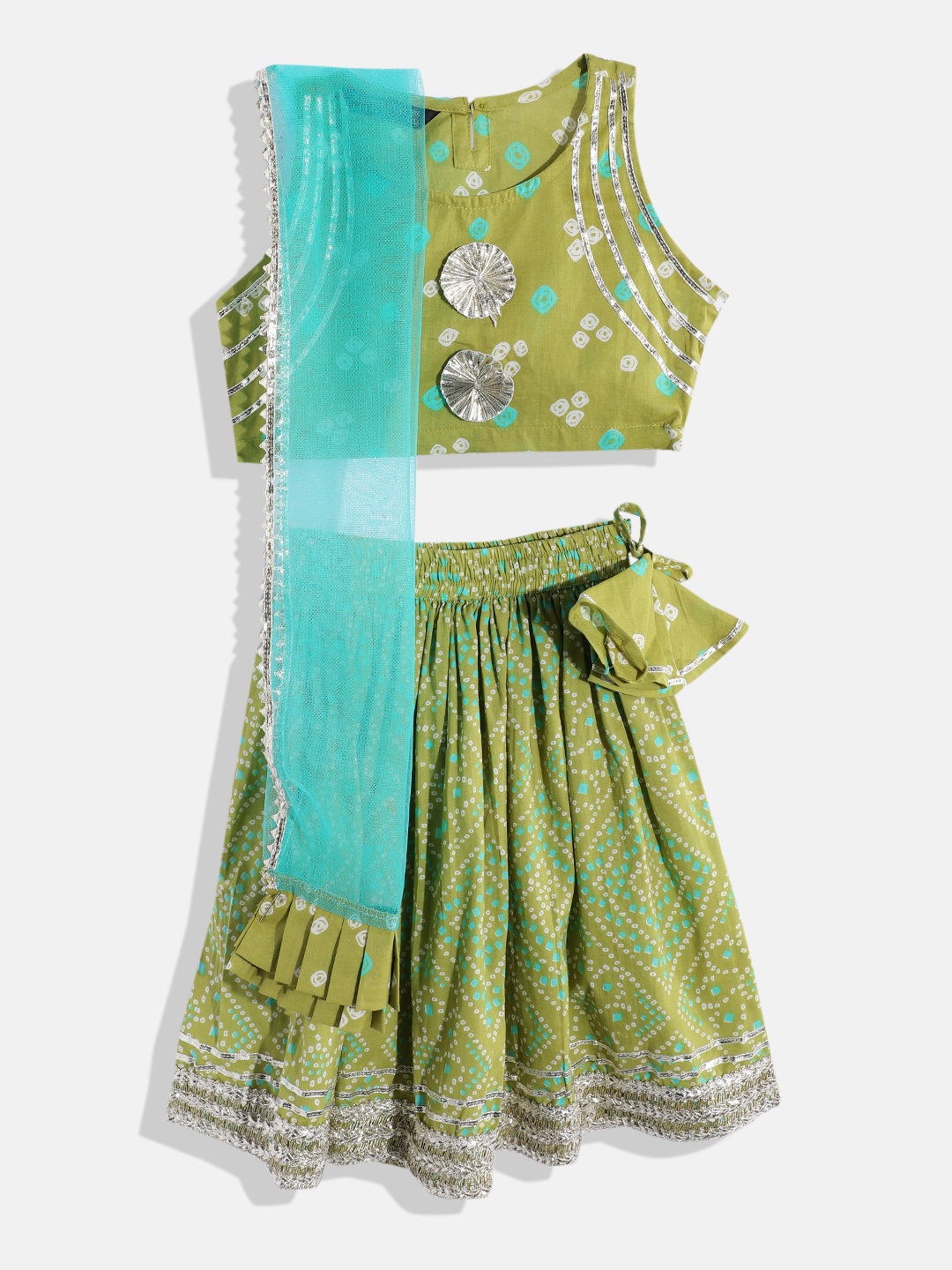 Readiprint Fashions Girls Printed Gotta Patti Ready To Wear Lehenga & Blouse With Dupatta, Green
Readiprint Fashions Girls Printed Gotta Patti Ready To Wear Lehenga & Blouse With Dupatta, Green