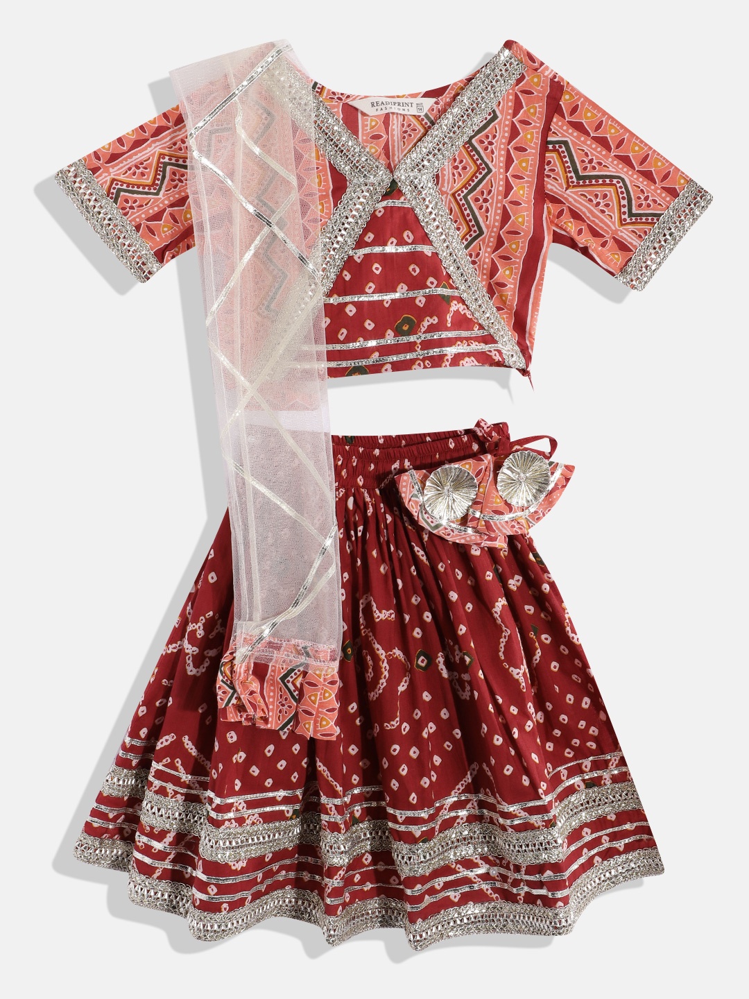 Readiprint Fashions Girls Printed Gotta Patti Ready To Wear Lehenga & Blouse With Dupatta, Maroon
Readiprint Fashions Girls Printed Gotta Patti Ready To Wear Lehenga & Blouse With Dupatta, Maroon