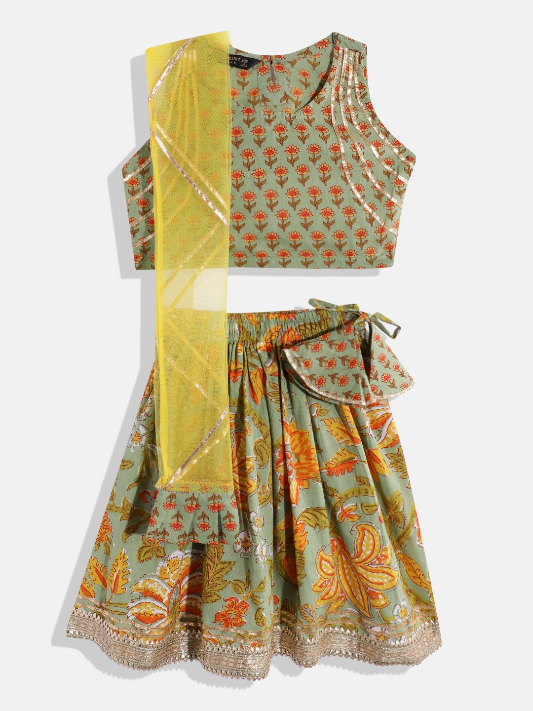 Readiprint Fashions Girls Printed Gotta Patti Ready To Wear Lehenga & Blouse With Dupatta, Green
Readiprint Fashions Girls Printed Gotta Patti Ready To Wear Lehenga & Blouse With Dupatta, Green