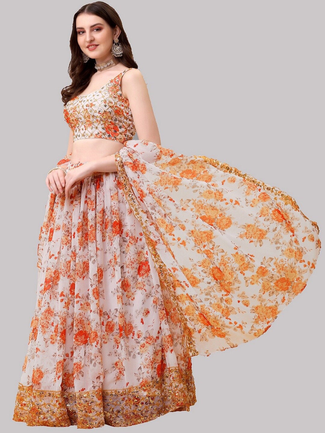 Fashionuma Embroidered Semi-Stitched Lehenga & Unstitched Blouse With Dupatta, White
Fashionuma Embroidered Semi-Stitched Lehenga & Unstitched Blouse With Dupatta, White