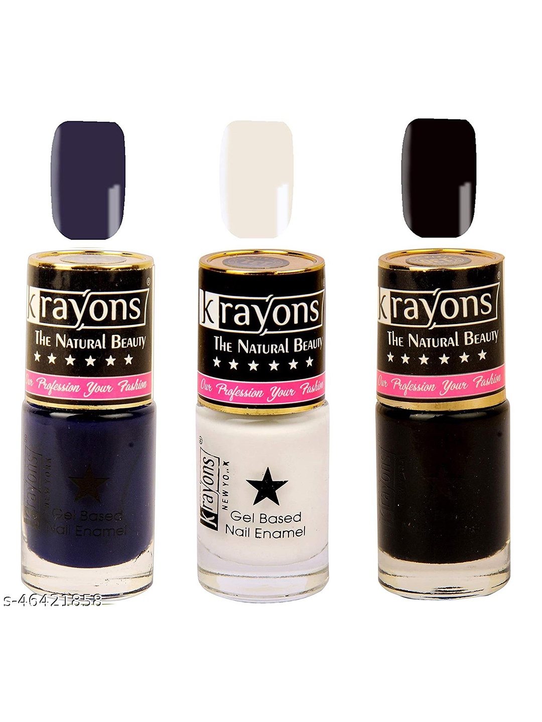 krayons Set of 3 The Natural Beauty Gel Based Long Lasting Nail Enamel - 6 ml Each, Navy blue
krayons Set of 3 The Natural Beauty Gel Based Long Lasting Nail Enamel - 6 ml Each, Navy blue