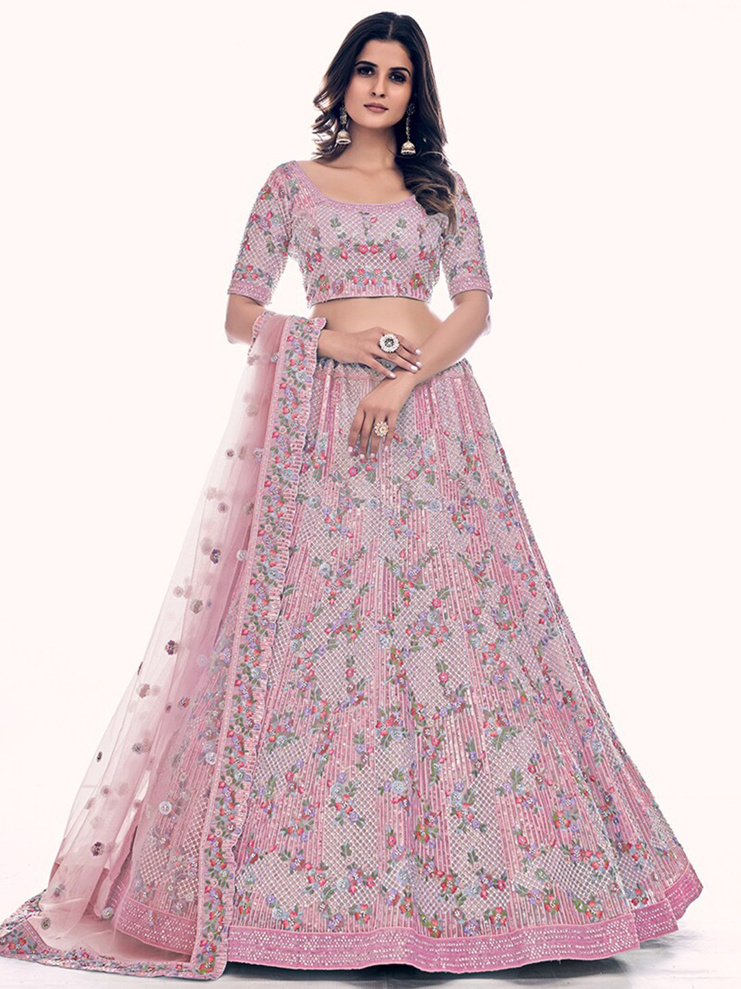 Fusionic Embellished Beads & Stones Semi-Stitched Lehenga & Unstitched Blouse With Dupatta, Pink
Fusionic Embellished Beads & Stones Semi-Stitched Lehenga & Unstitched Blouse With Dupatta, Pink