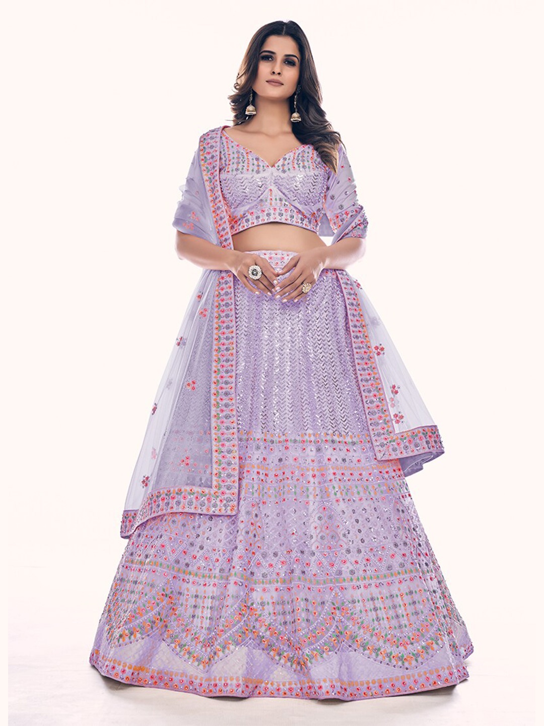 Fusionic Embroidered Semi-Stitched Lehenga & Unstitched Blouse With Dupatta, Lavender
Fusionic Embroidered Semi-Stitched Lehenga & Unstitched Blouse With Dupatta, Lavender