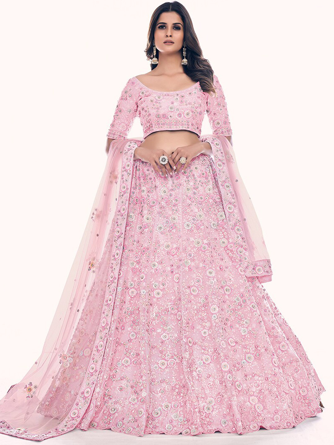 Fusionic Embroidered Thread Work Semi-Stitched Lehenga & Unstitched Blouse With Dupatta, Pink
Fusionic Embroidered Thread Work Semi-Stitched Lehenga & Unstitched Blouse With Dupatta, Pink