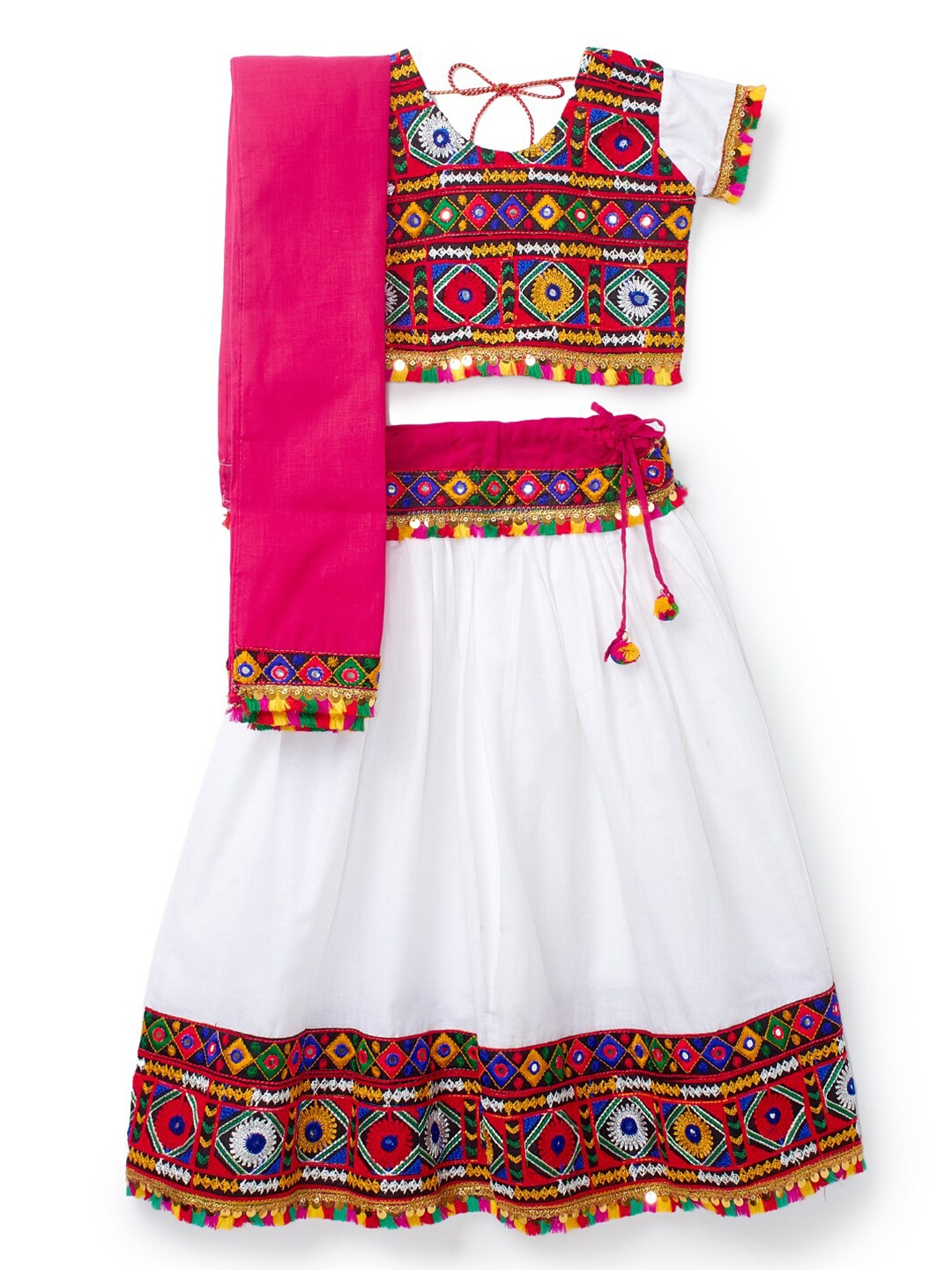 BANJARA INDIA Girls Embroidered Cotton Ready to Wear Lehenga & Blouse With Dupatta, White
BANJARA INDIA Girls Embroidered Cotton Ready to Wear Lehenga & Blouse With Dupatta, White