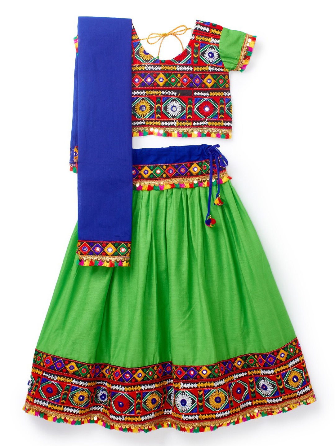 BANJARA INDIA Girls Cotton Embroidered Ready to Wear Lehenga & Blouse With Dupatta, Green
BANJARA INDIA Girls Cotton Embroidered Ready to Wear Lehenga & Blouse With Dupatta, Green