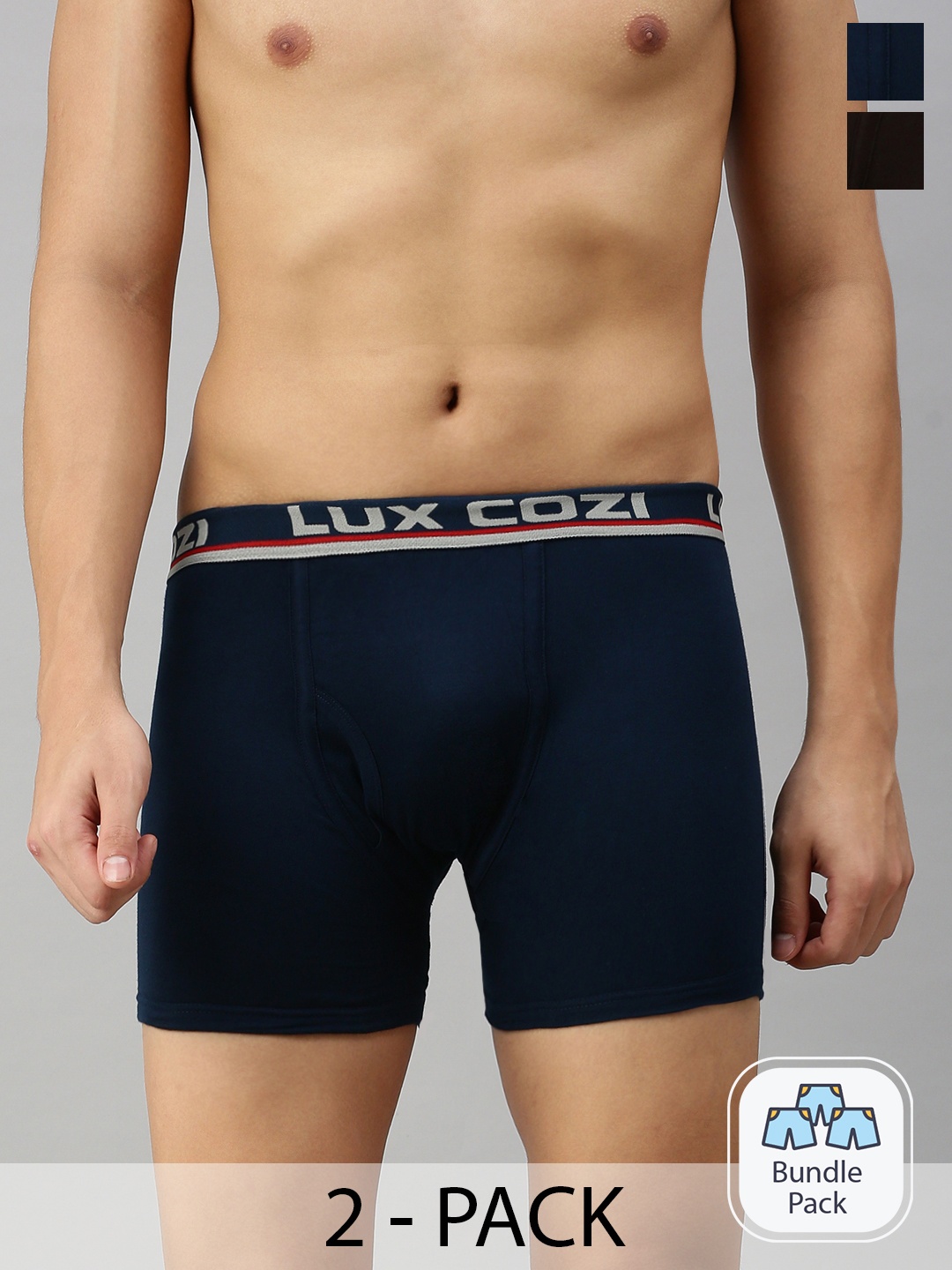 Lux Cozi Men Pack Of 2 Logo Printed Detail Trunks COZI_BIGSHOT_LONG_BRN_MBU_2PC, Brown
Lux Cozi Men Pack Of 2 Logo Printed Detail Trunks COZI_BIGSHOT_LONG_BRN_MBU_2PC, Brown