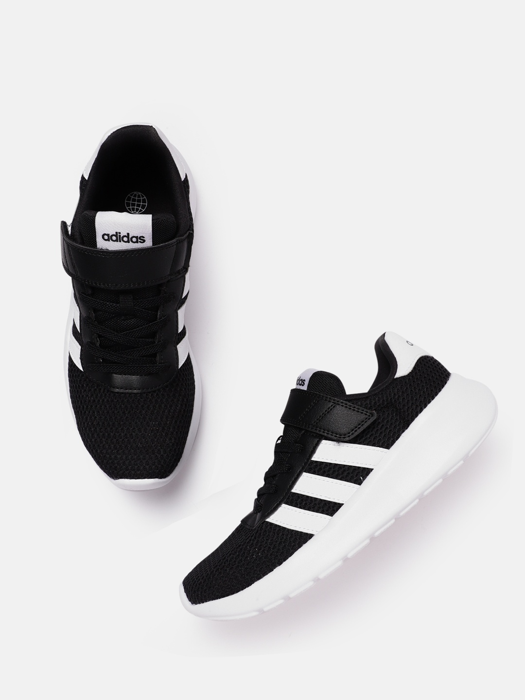 ADIDAS Kids Woven Design Lite Racer 3.0 Running Shoes, Black