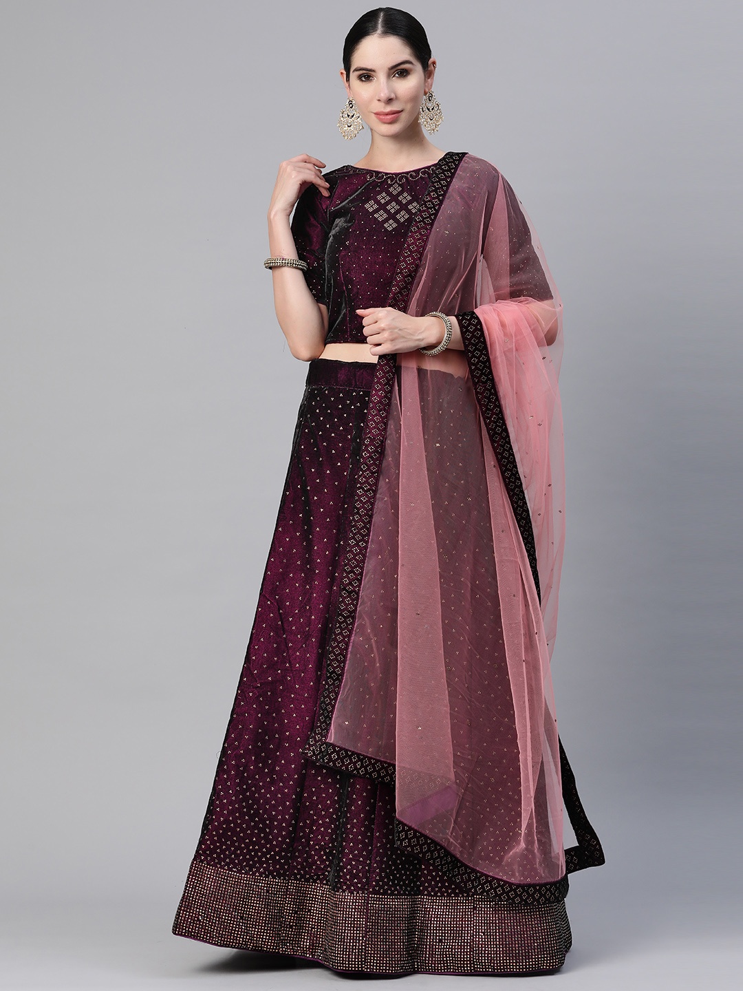 CAMPAIGN TRENDS Embellished Beads and Stones Unstitched Lehenga & Blouse With Dupatta, Purple
CAMPAIGN TRENDS Embellished Beads and Stones Unstitched Lehenga & Blouse With Dupatta, Purple