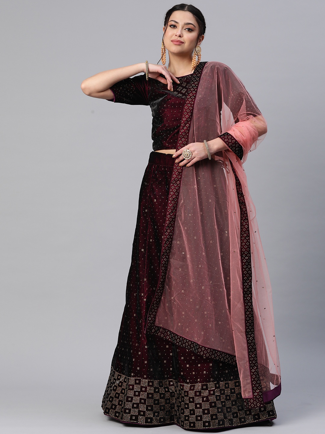 CAMPAIGN TRENDS Embellished Beads and Stones Unstitched Lehenga & Blouse With Dupatta, Purple
CAMPAIGN TRENDS Embellished Beads and Stones Unstitched Lehenga & Blouse With Dupatta, Purple