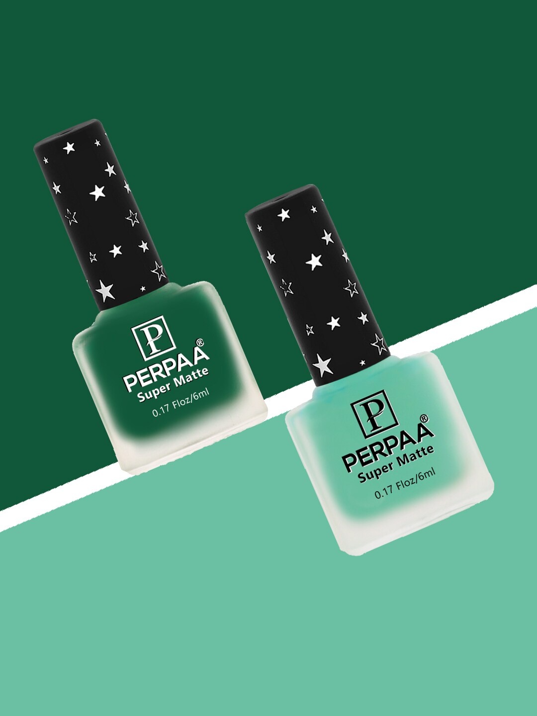 PERPAA Set of 2 Super Matte Long Lasting & Quick-Dry Nail Polish - 6 ml each, Green
PERPAA Set of 2 Super Matte Long Lasting & Quick-Dry Nail Polish - 6 ml each, Green