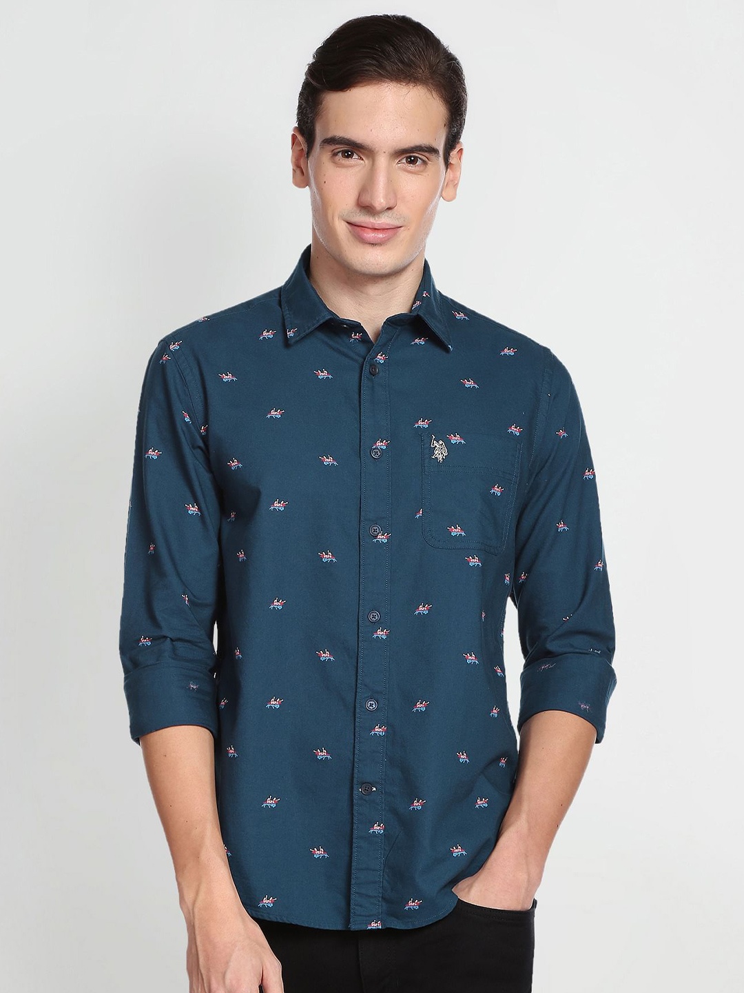 U.S. Polo Assn. Denim Co. Men Brand Logo Printed Casual Pure Cotton Shirt, Blue
U.S. Polo Assn. Denim Co. Men Brand Logo Printed Casual Pure Cotton Shirt, Blue
