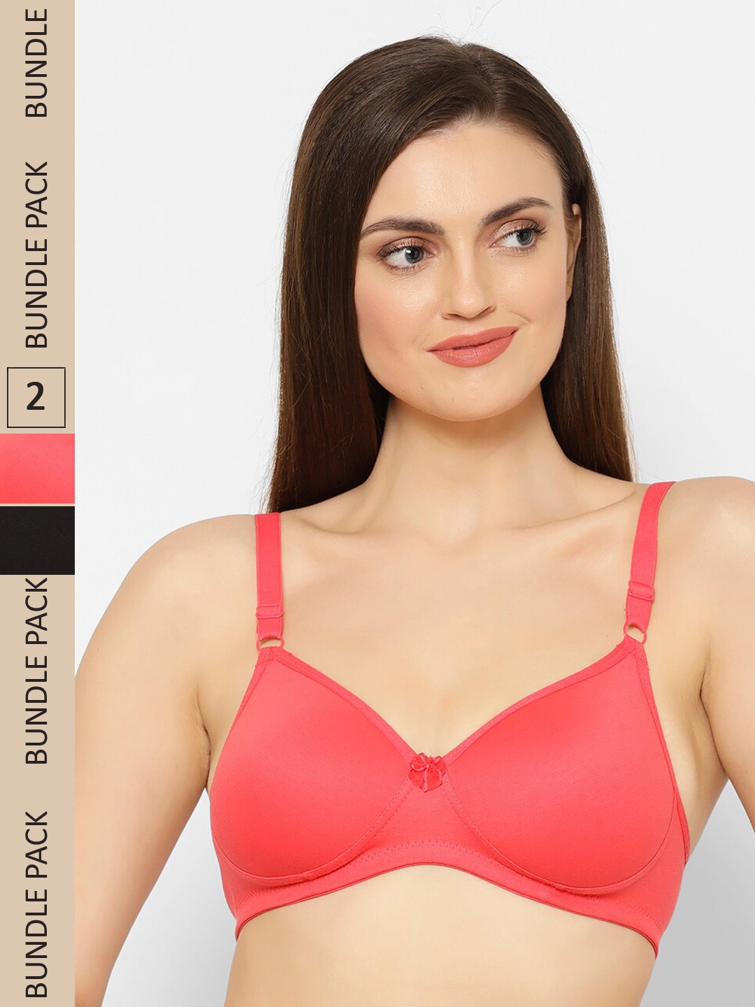 Floret Pack Of 2 Lightly Padded Non-Wired All Day Comfort Seamless Push-Up Bra, Coral
Floret Pack Of 2 Lightly Padded Non-Wired All Day Comfort Seamless Push-Up Bra, Coral