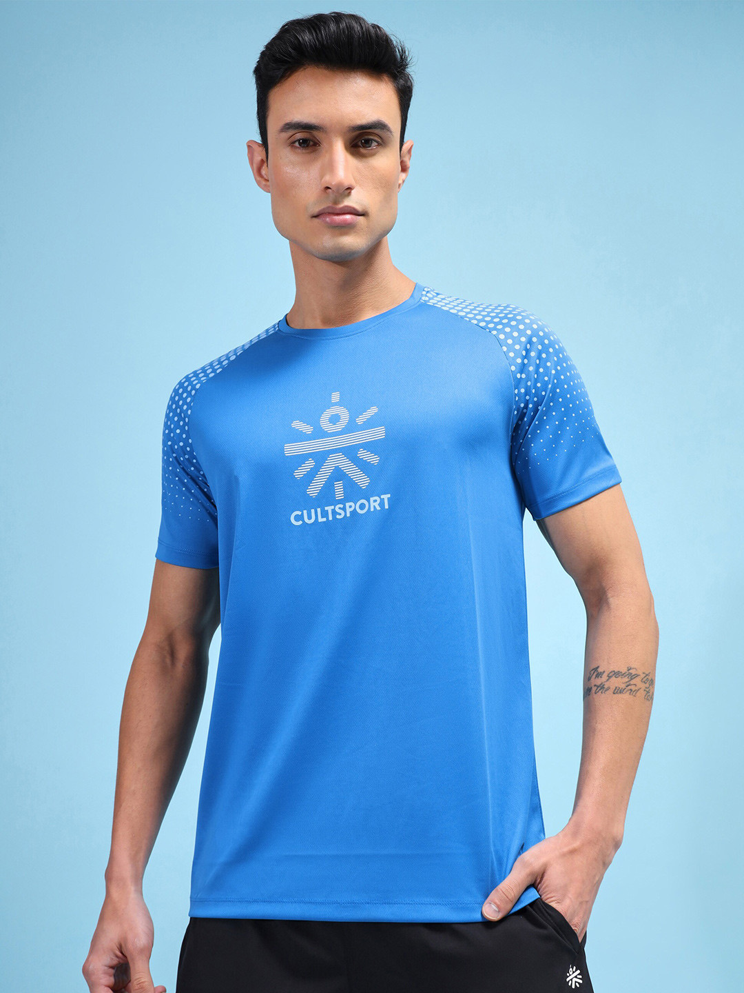 cultsportone Men Raglan Sleeves Printed Moisture Wicking Halftone Workout Tshirt, Blue
cultsportone Men Raglan Sleeves Printed Moisture Wicking Halftone Workout Tshirt, Blue
